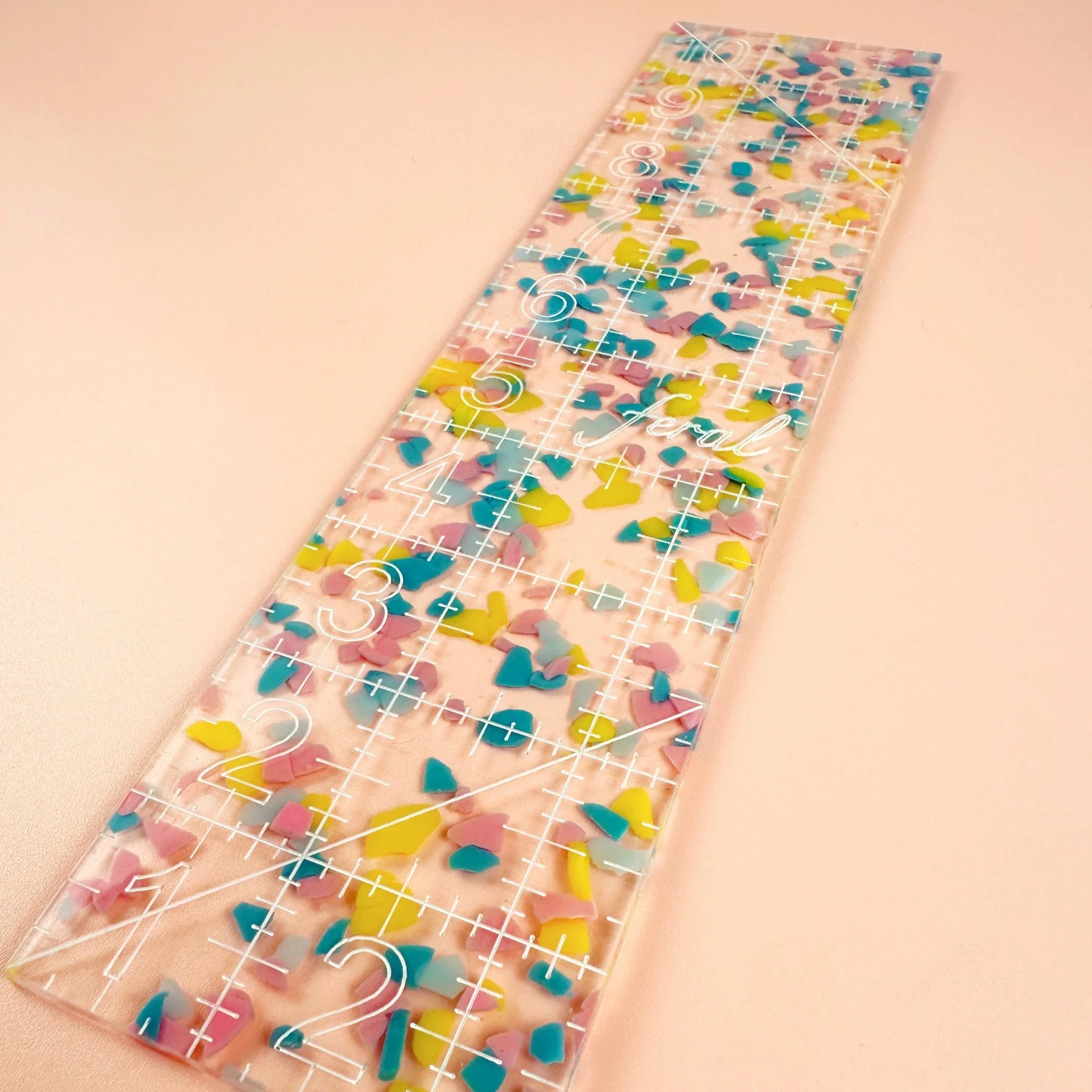 Acrylic Ruler in Confetti, 2.5" x 10" - Image 4