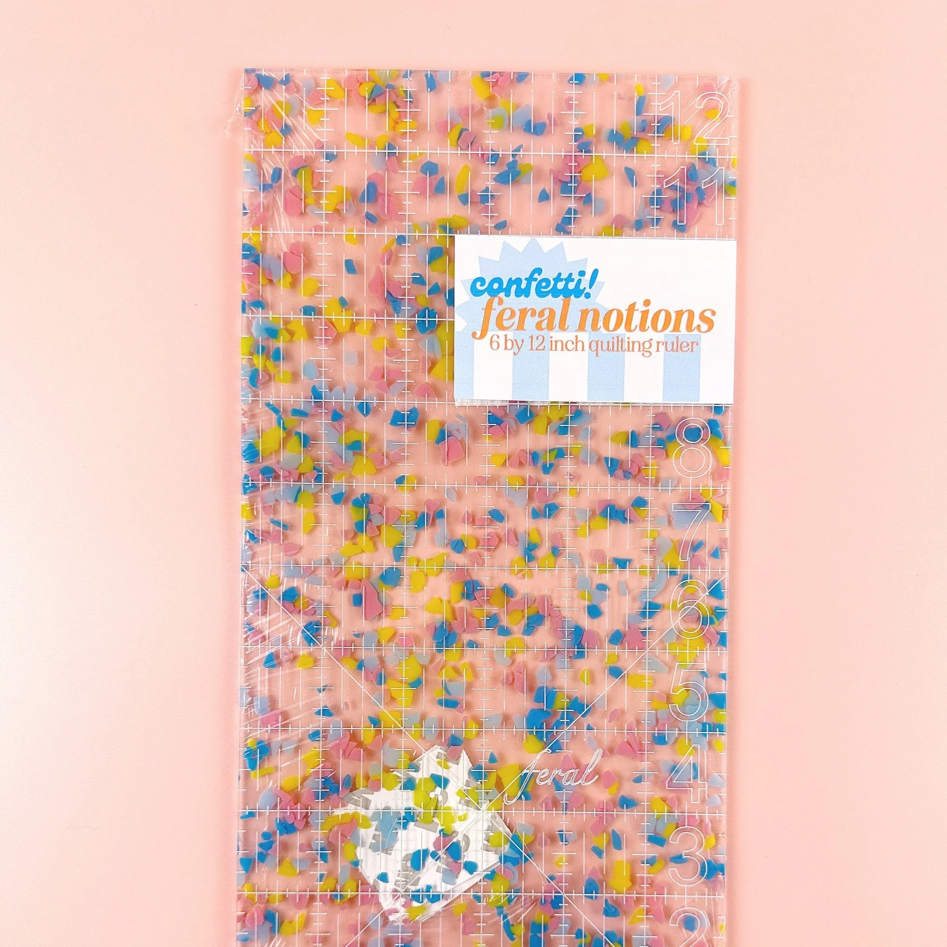 Acrylic Ruler in Confetti, 6" x 12" - Image 3