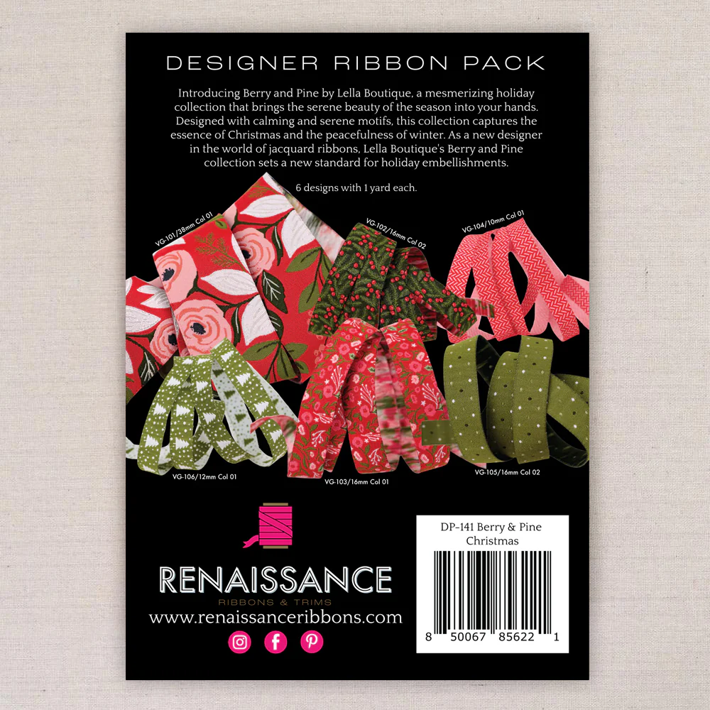 Berry and Pine in Christmas, Renaissance Ribbons - Image 2