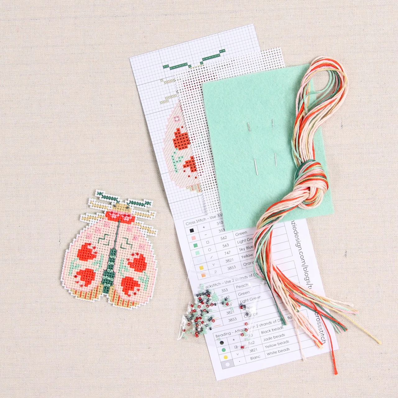 Blooming Bugs Moth Cross Stitch Kit - Image 3