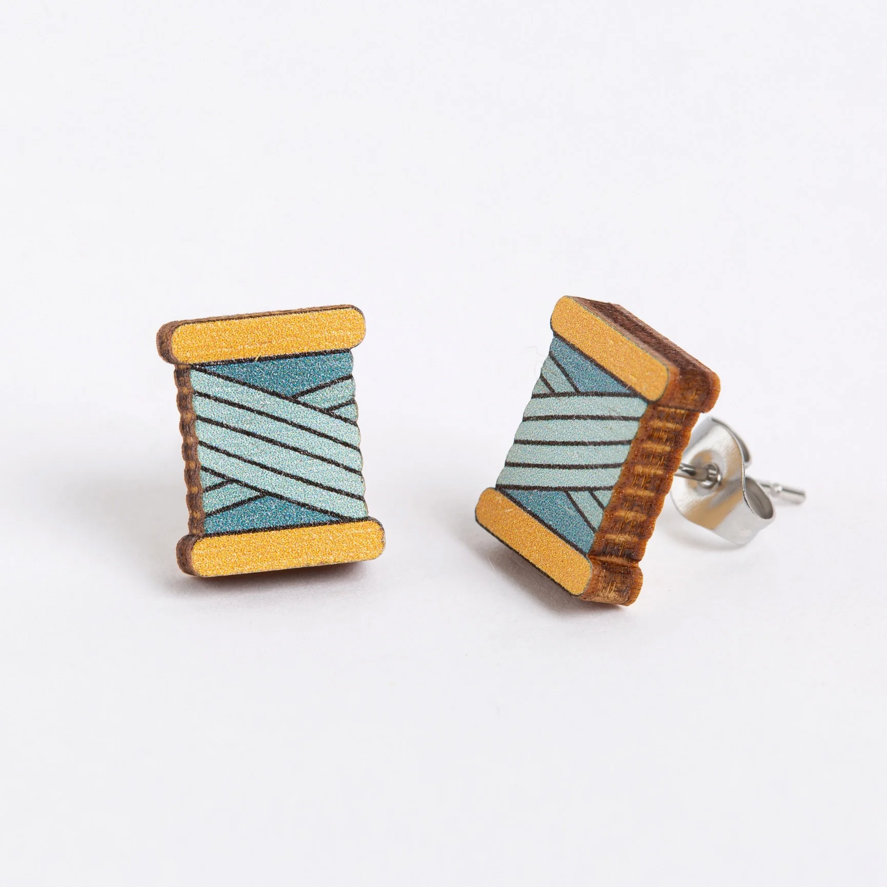Bobbin, Wooden Earrings - Image 2