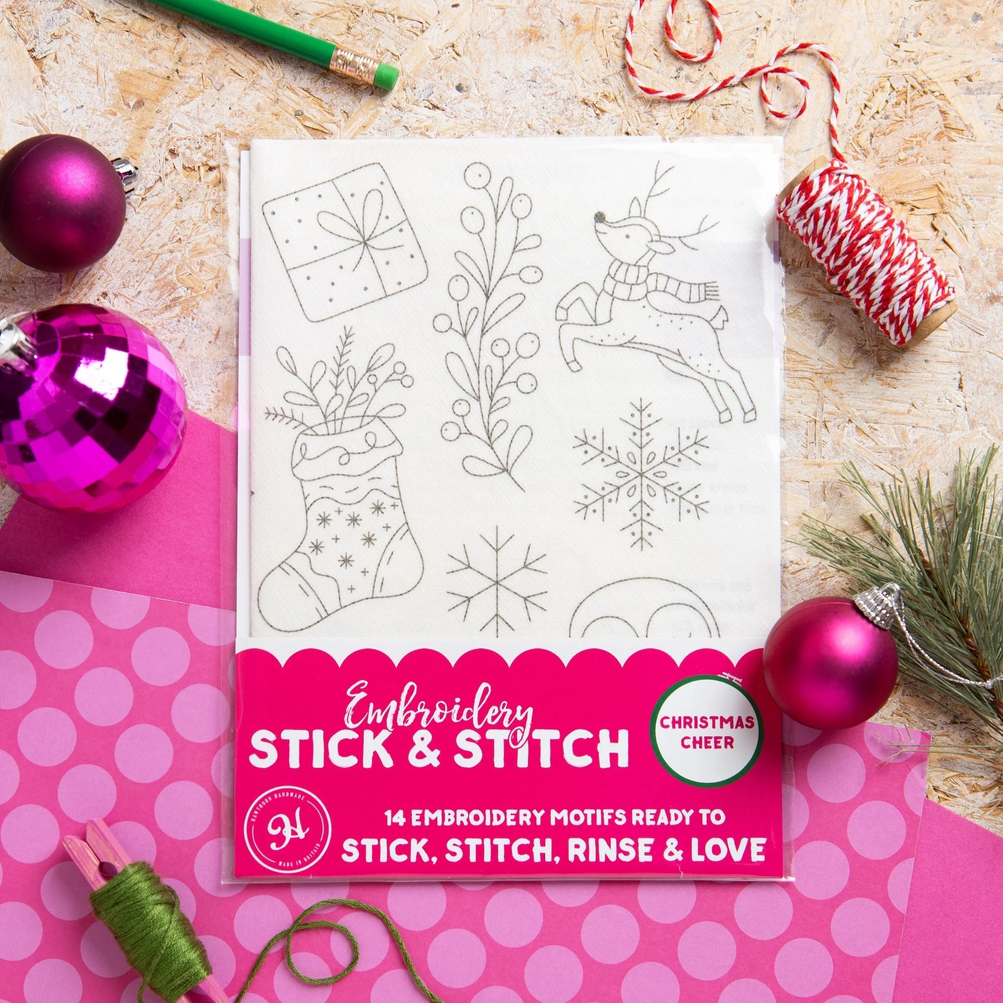 Christmas Cheer, Stick + Stitch Embroidery - Image 2