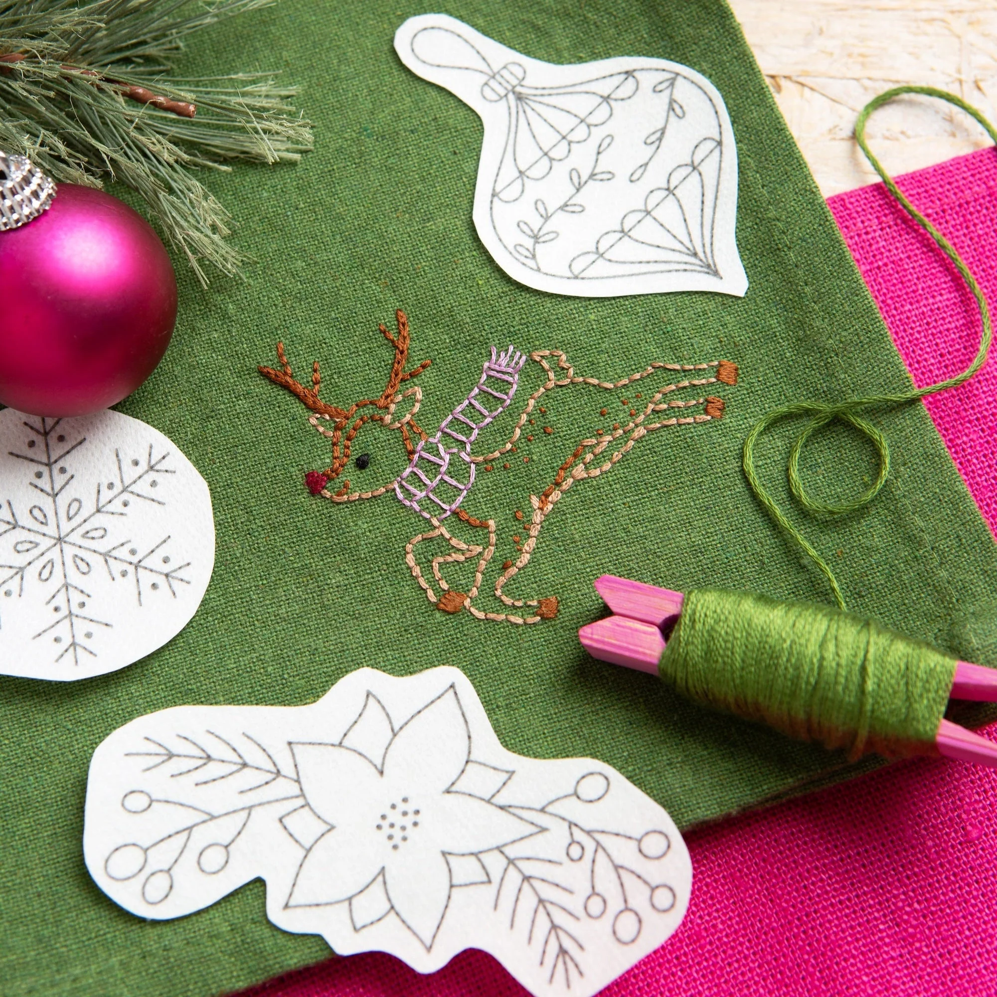 Christmas Cheer, Stick + Stitch Embroidery - Image 3