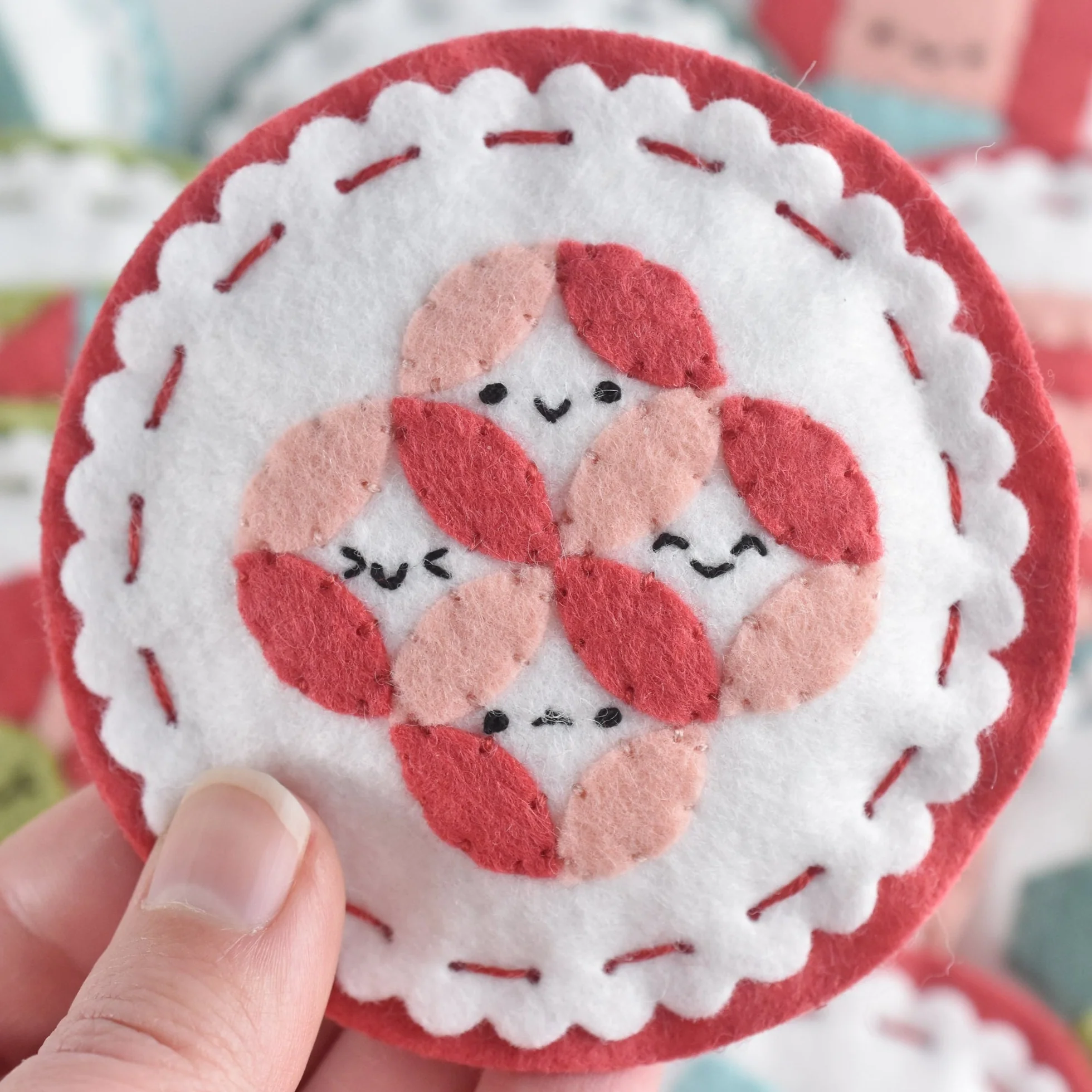 Cozy Quilt Block Felt Ornaments Pattern, Wild Olive - Image 3