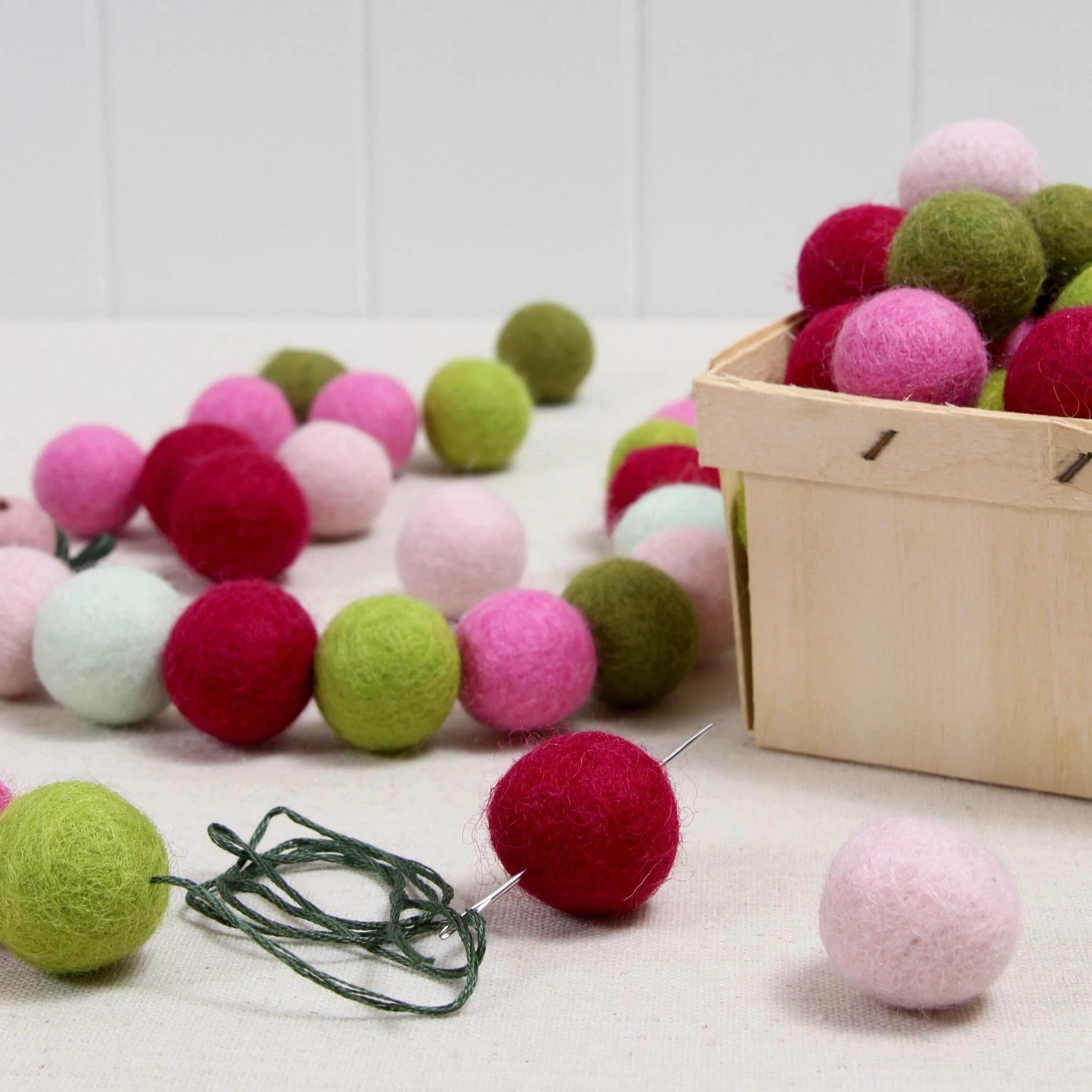 Cranberry Christmas Felt Balls - Image 3