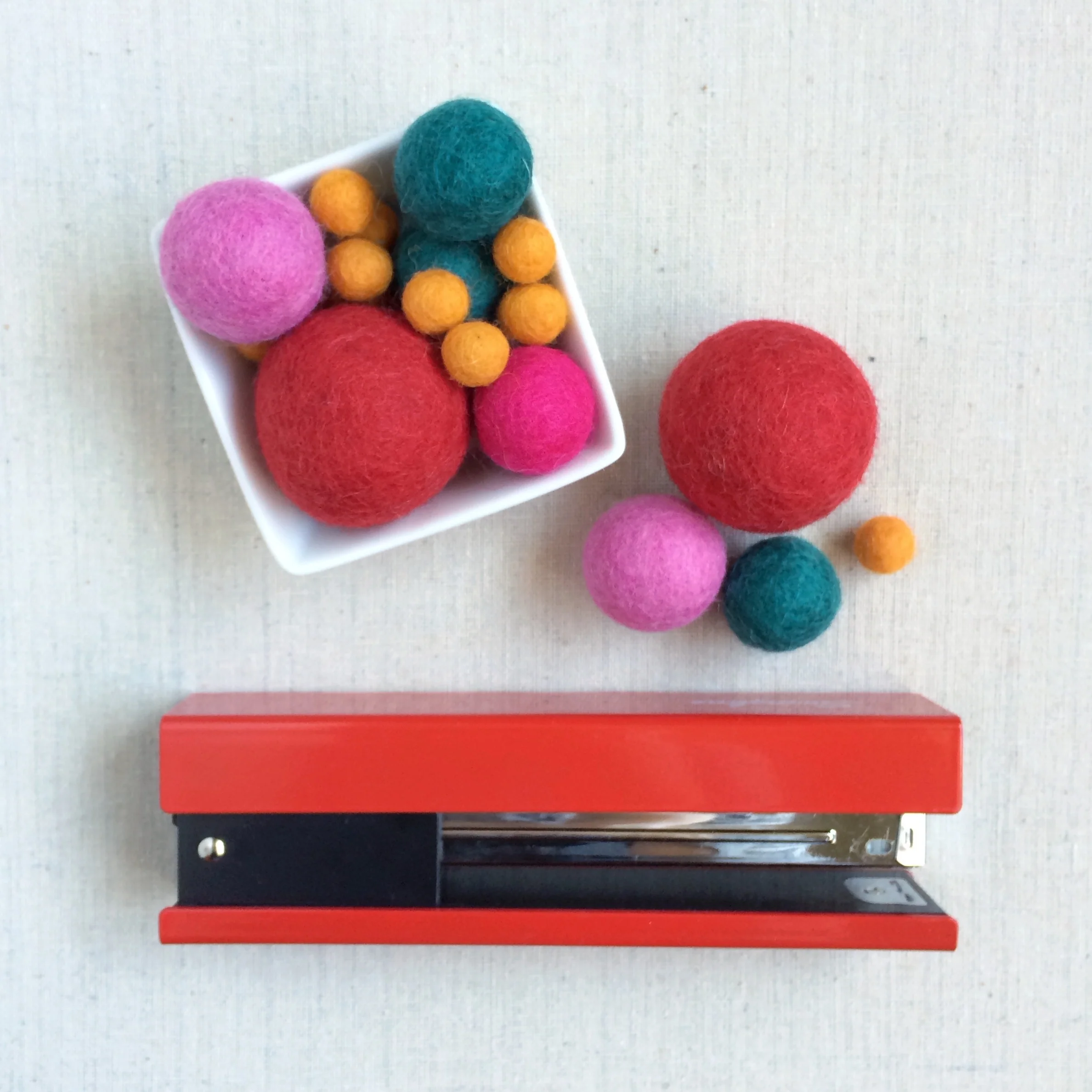 Crimson Felt Balls - Image 4