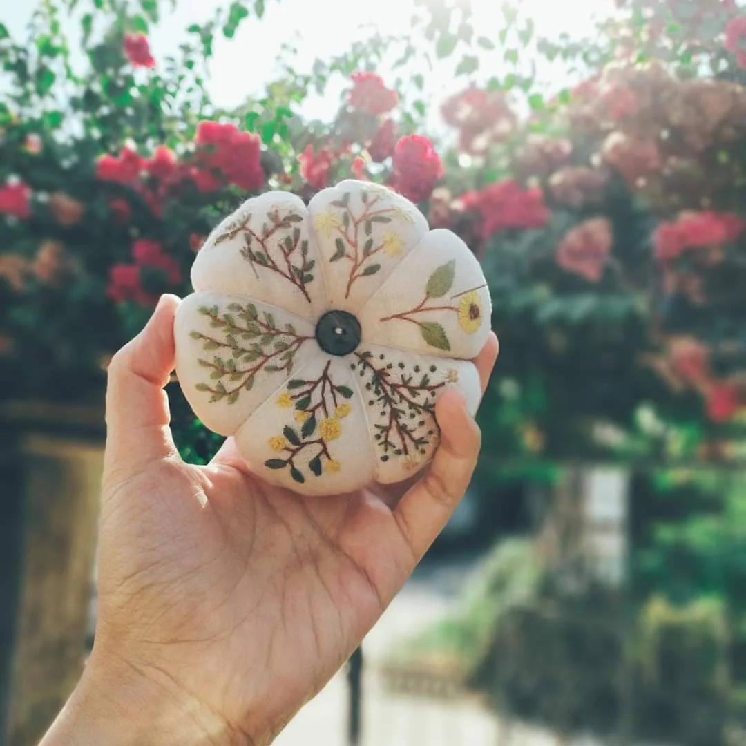 Daisy Mimosa, Pumpkin Pin Cushion - Image 2