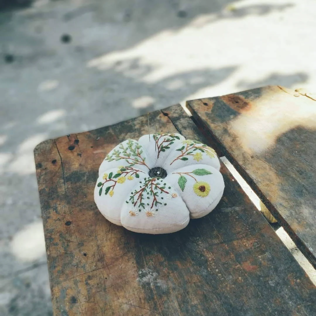 Daisy Mimosa, Pumpkin Pin Cushion - Image 3