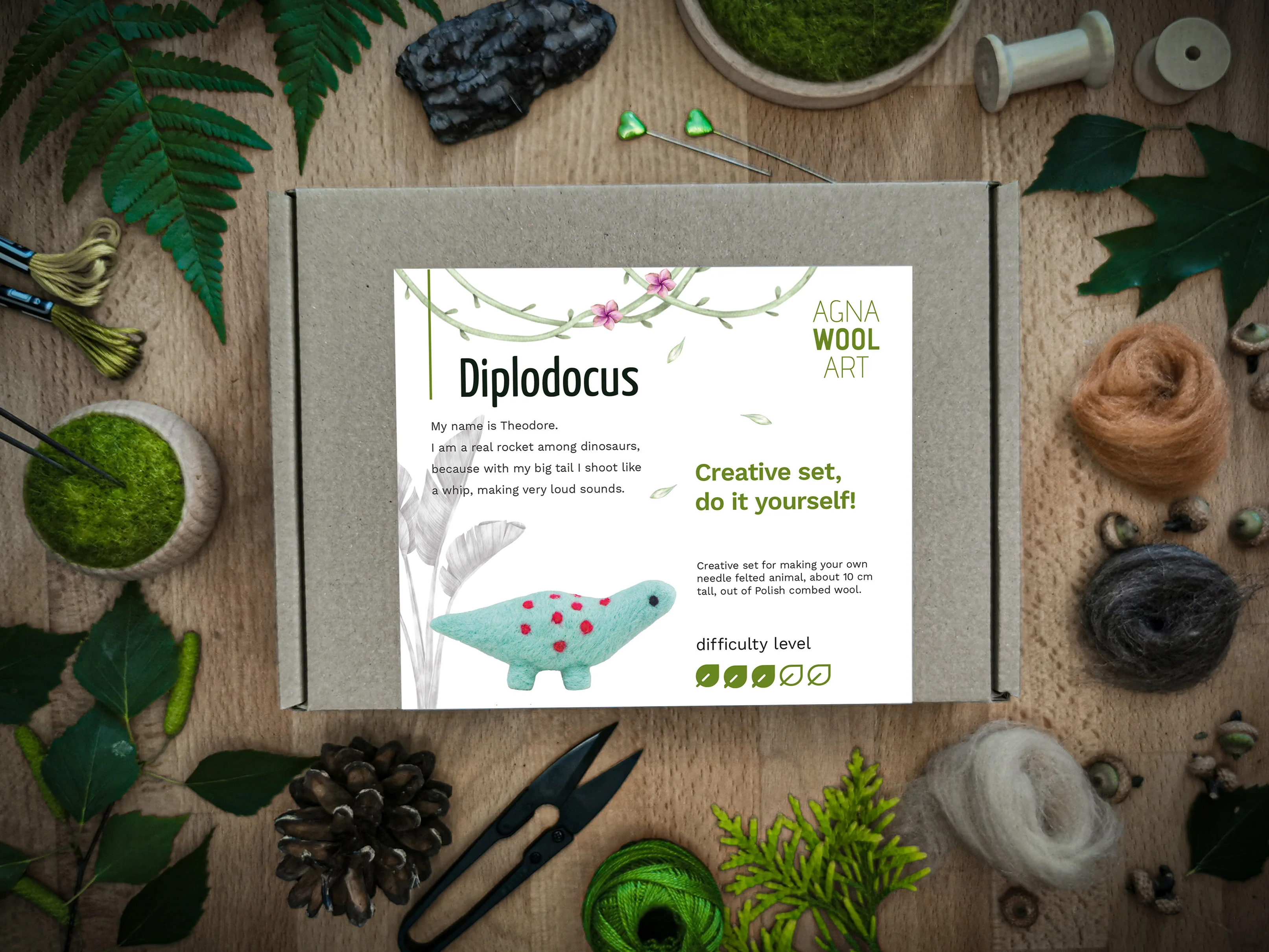 Diplodocus, Needle Felting Kit - Image 6