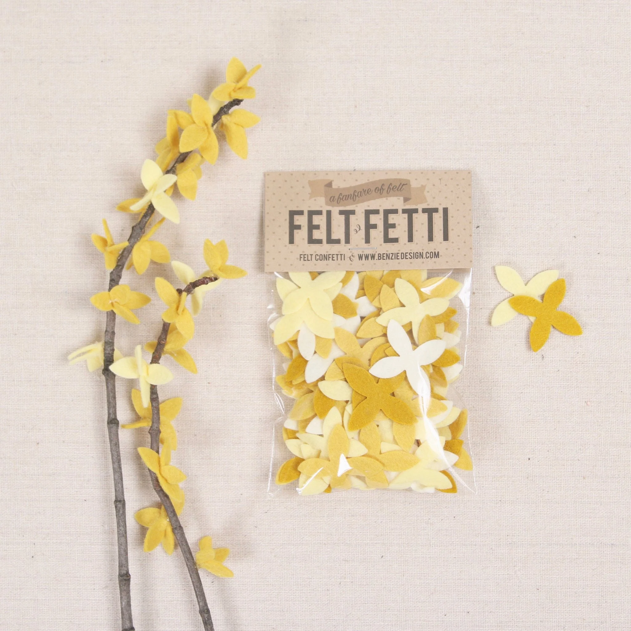 Felt-fetti Forsythia, die cut shapes - Image 2