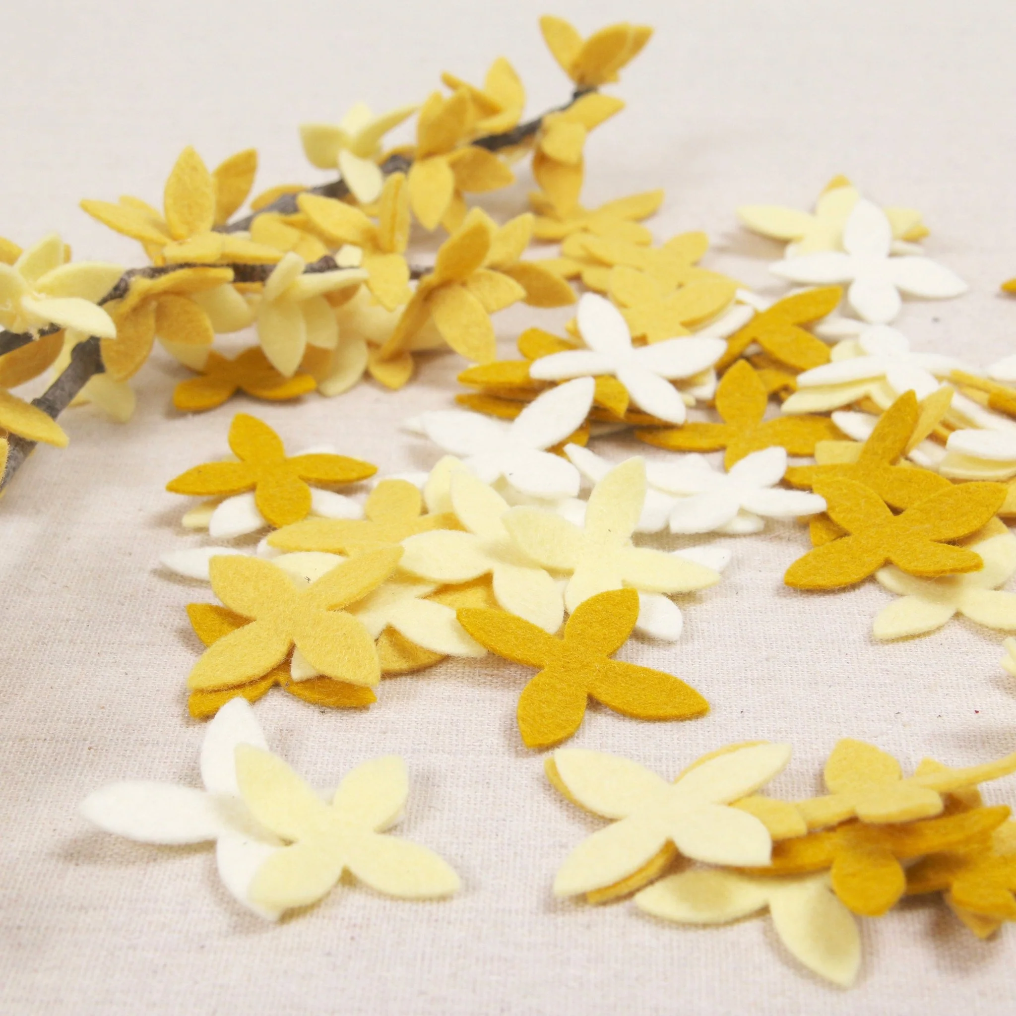 Felt-fetti Forsythia, die cut shapes - Image 3