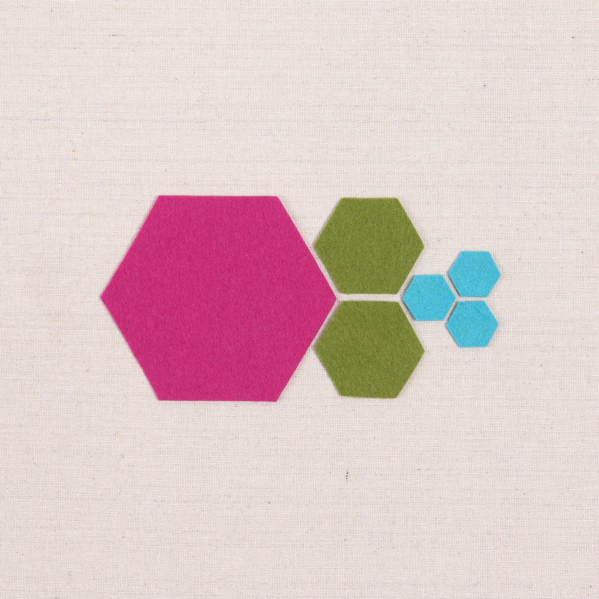 Felt-fetti Hexagons, die cut shapes - Image 4