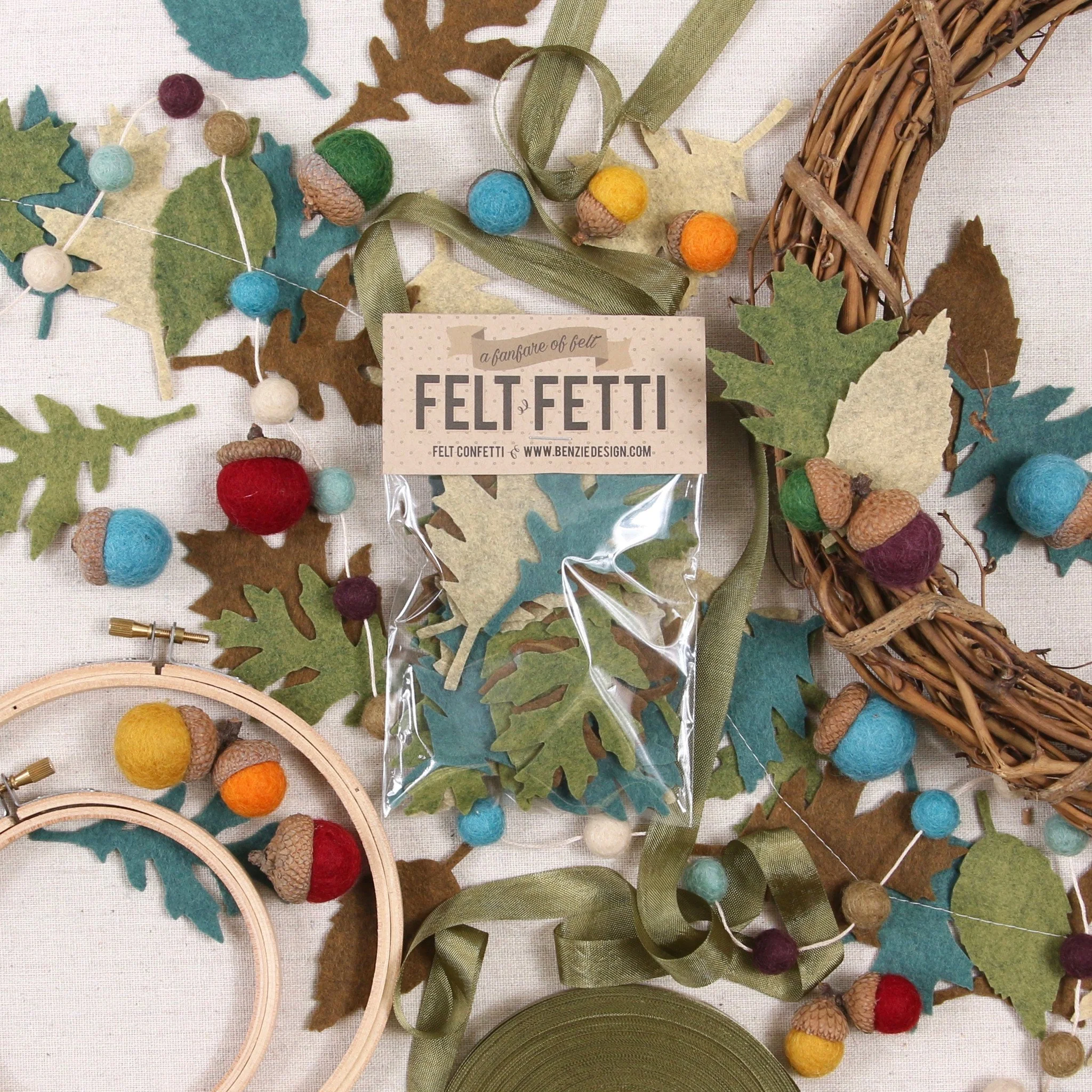 Felt-fetti Leaves, die cut shapes - Image 2
