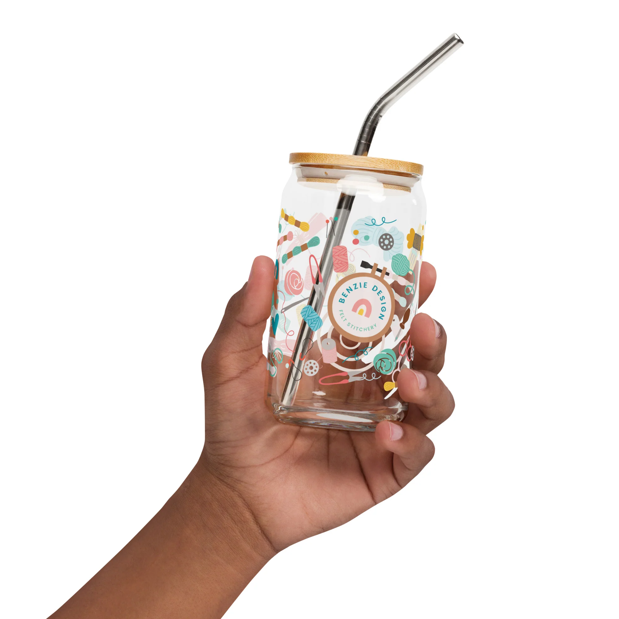 Felt Stitchery Glass Tumbler - Image 3