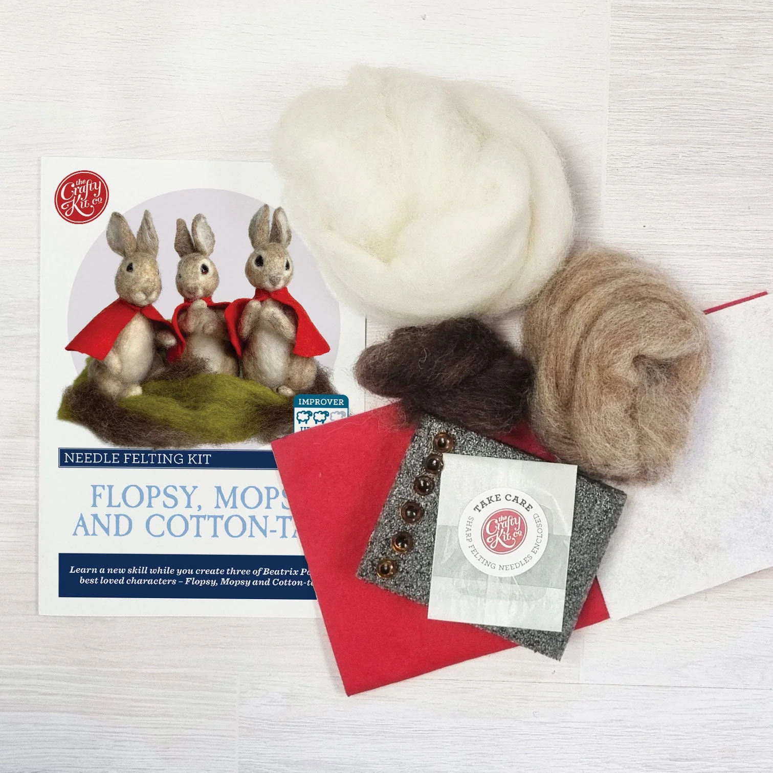 Flopsy, Mopsy and Cotton-tail, Needle Felting Kit - Image 3