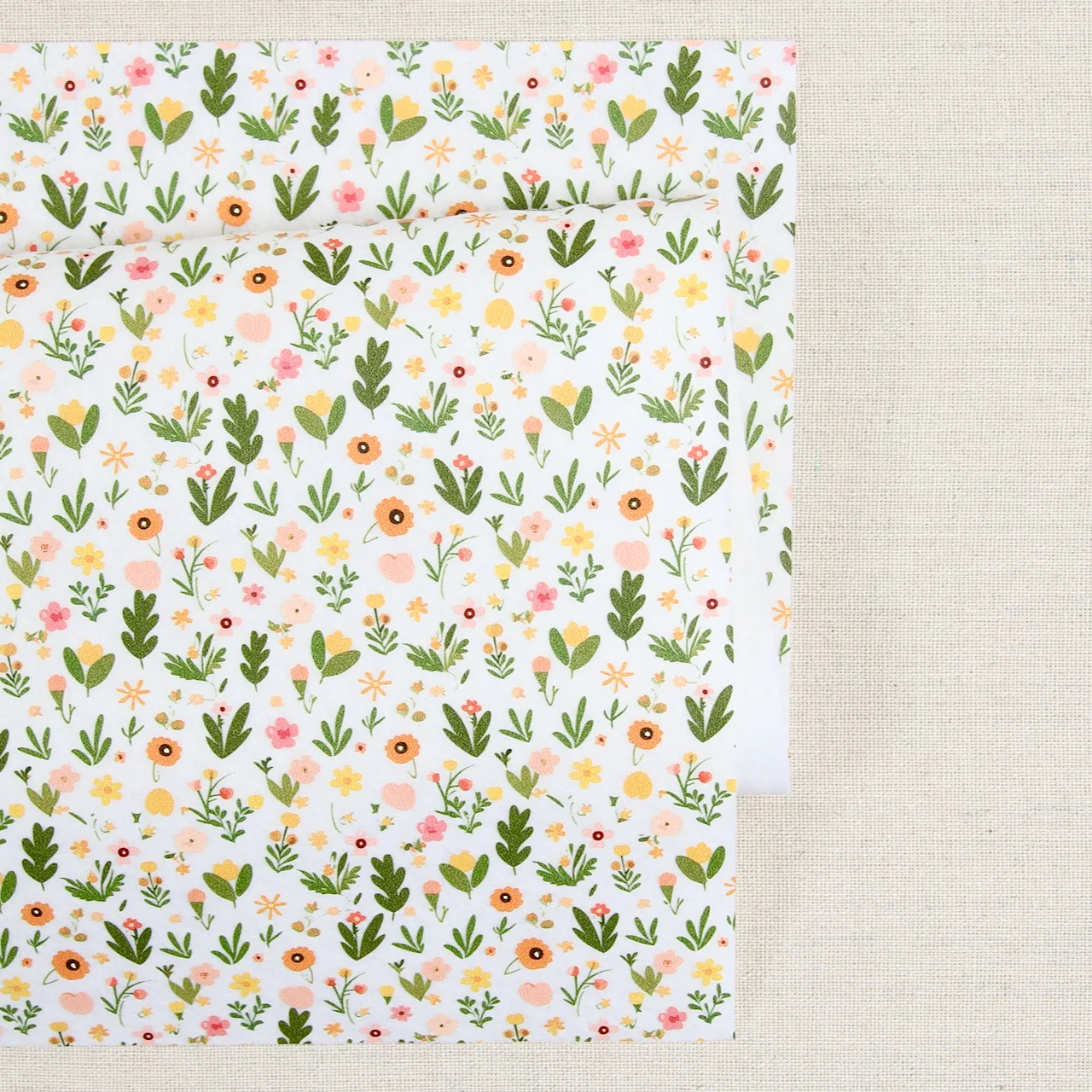 Floral Finesse in White Felt - Image 2