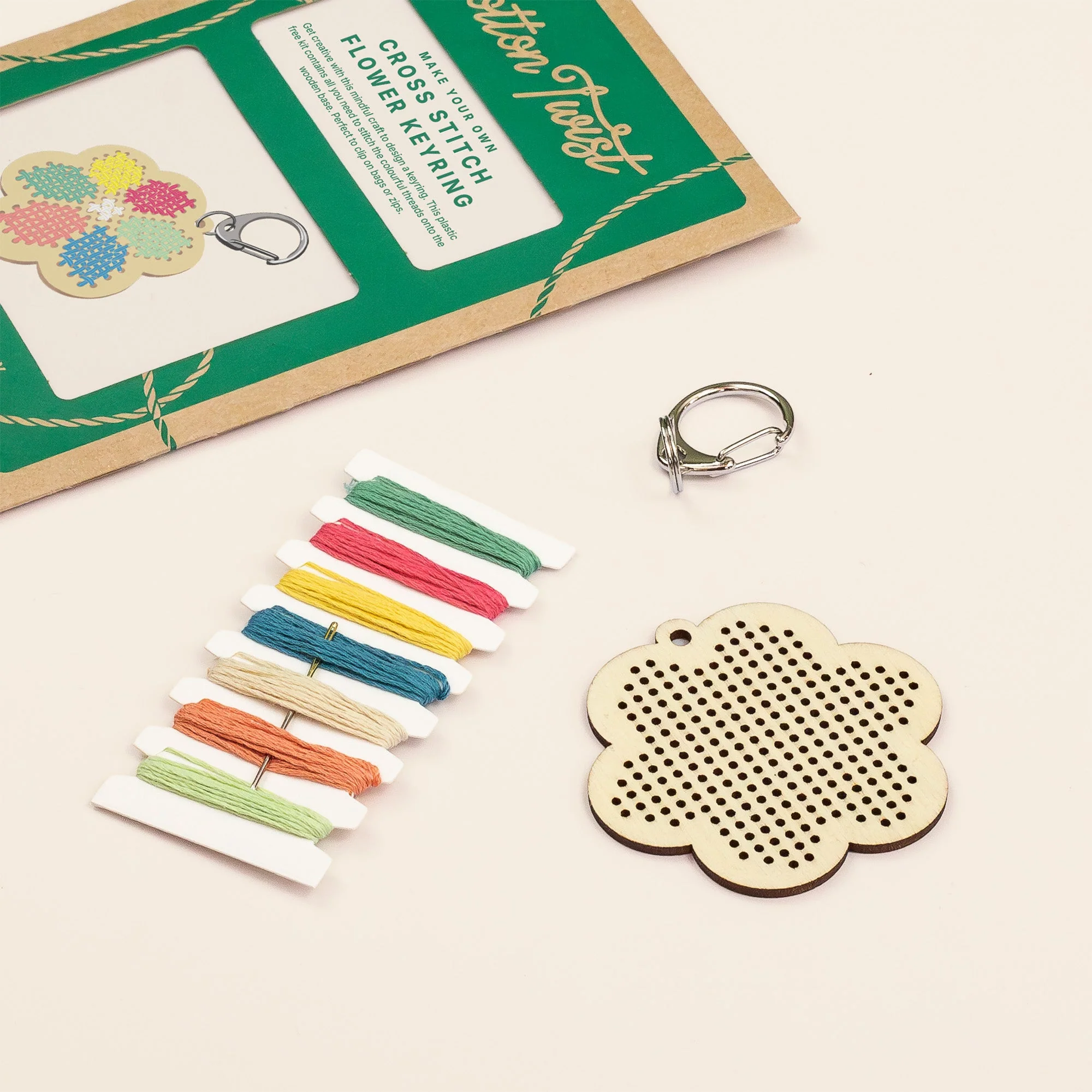 Flower Cross Stitch Keyring Kit - Image 5