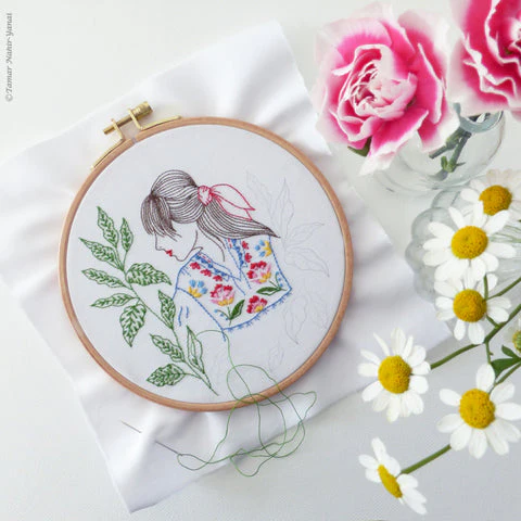 Folklore Lady, 6" Embroidery Kit - Image 2