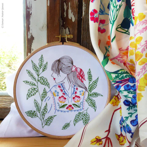 Folklore Lady, 6" Embroidery Kit - Image 3