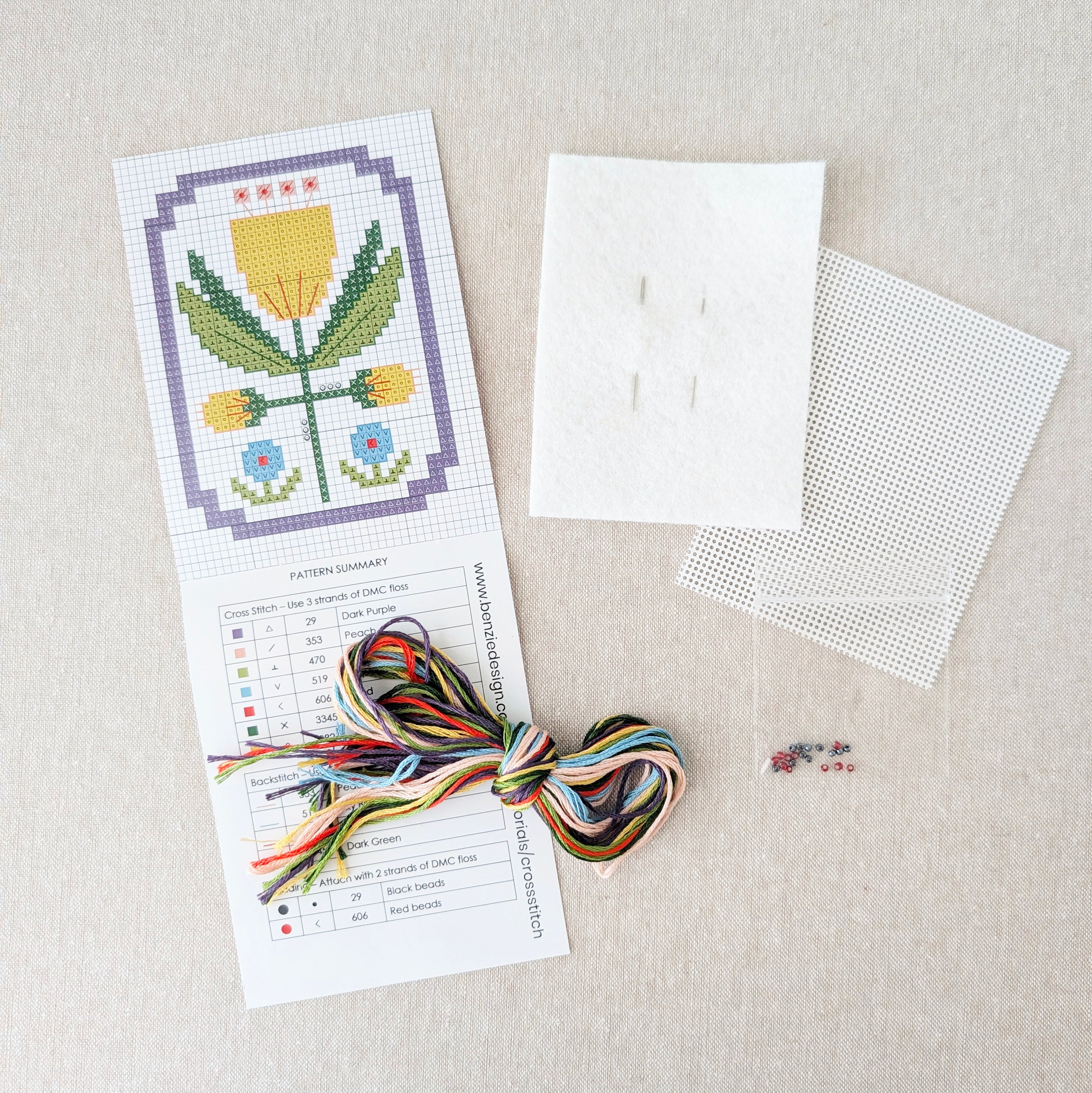 Framed Florals Tulip Cross Stitch Kit - Image 2