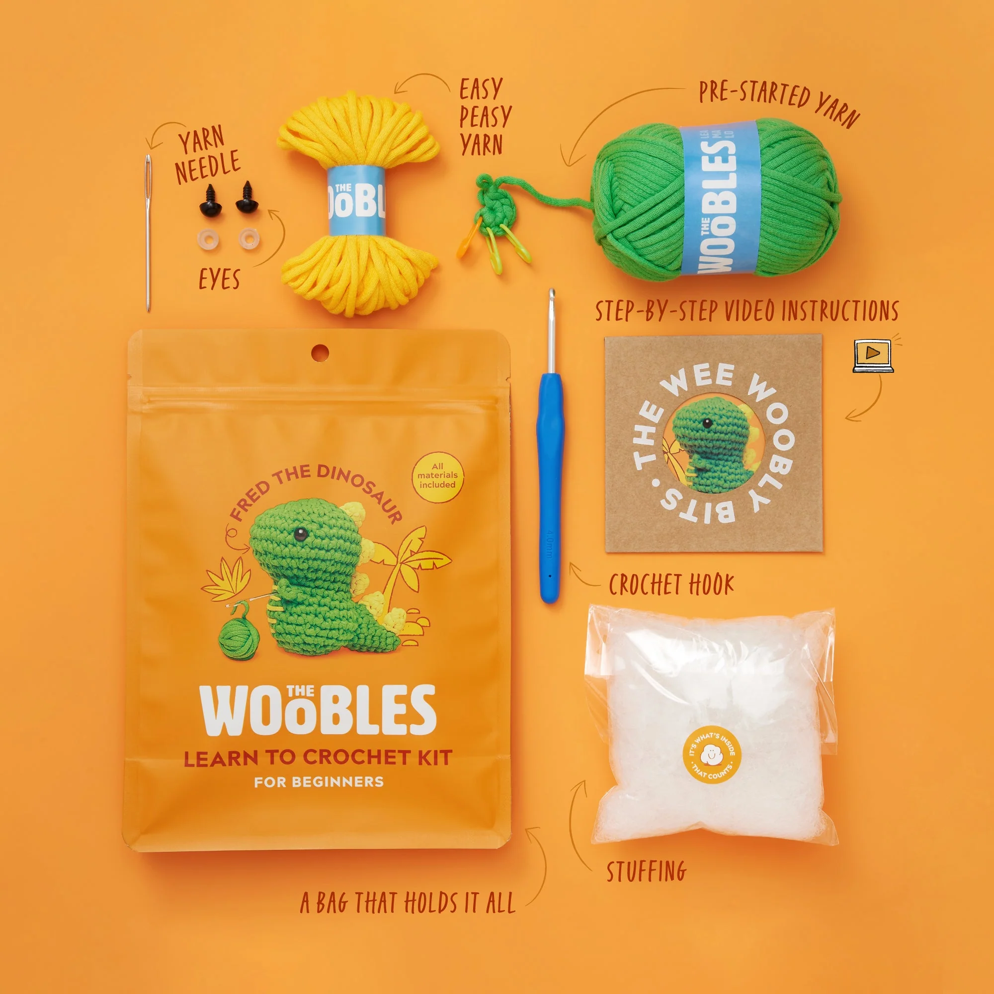 Fred the Dinosaur, Crochet Kit - Image 3