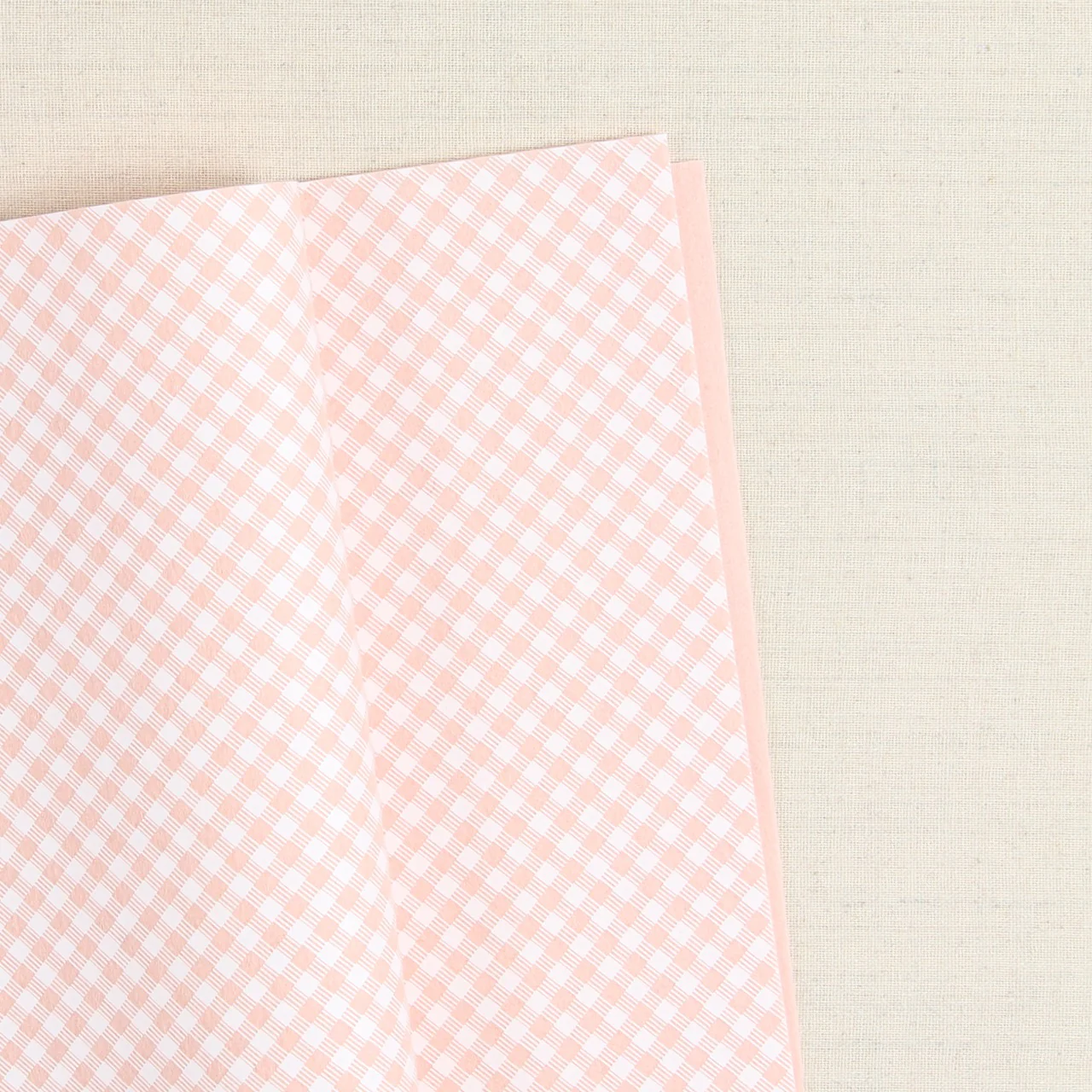 Gingham Printed Felt, Plié Pink