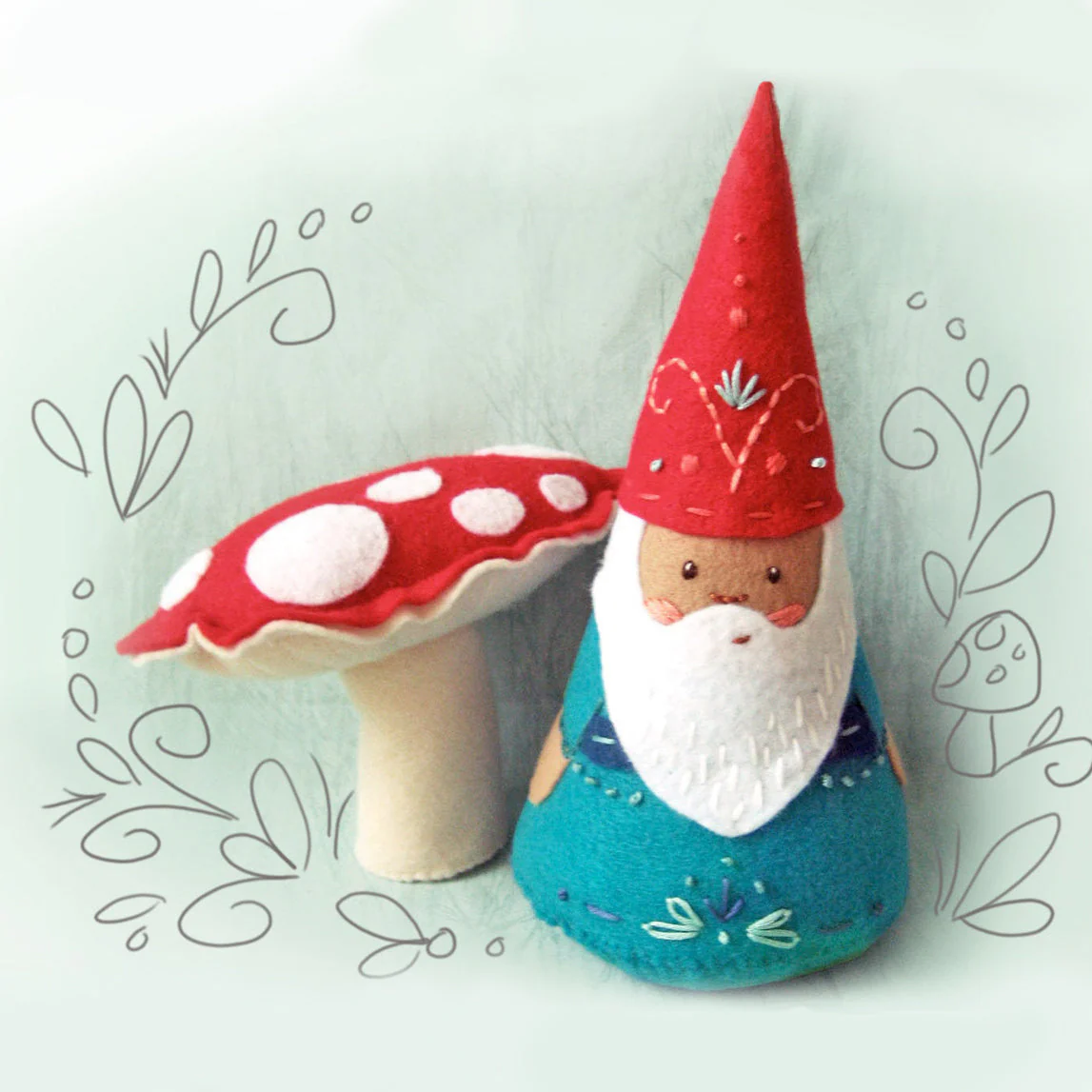 Gnome + Santa Doll