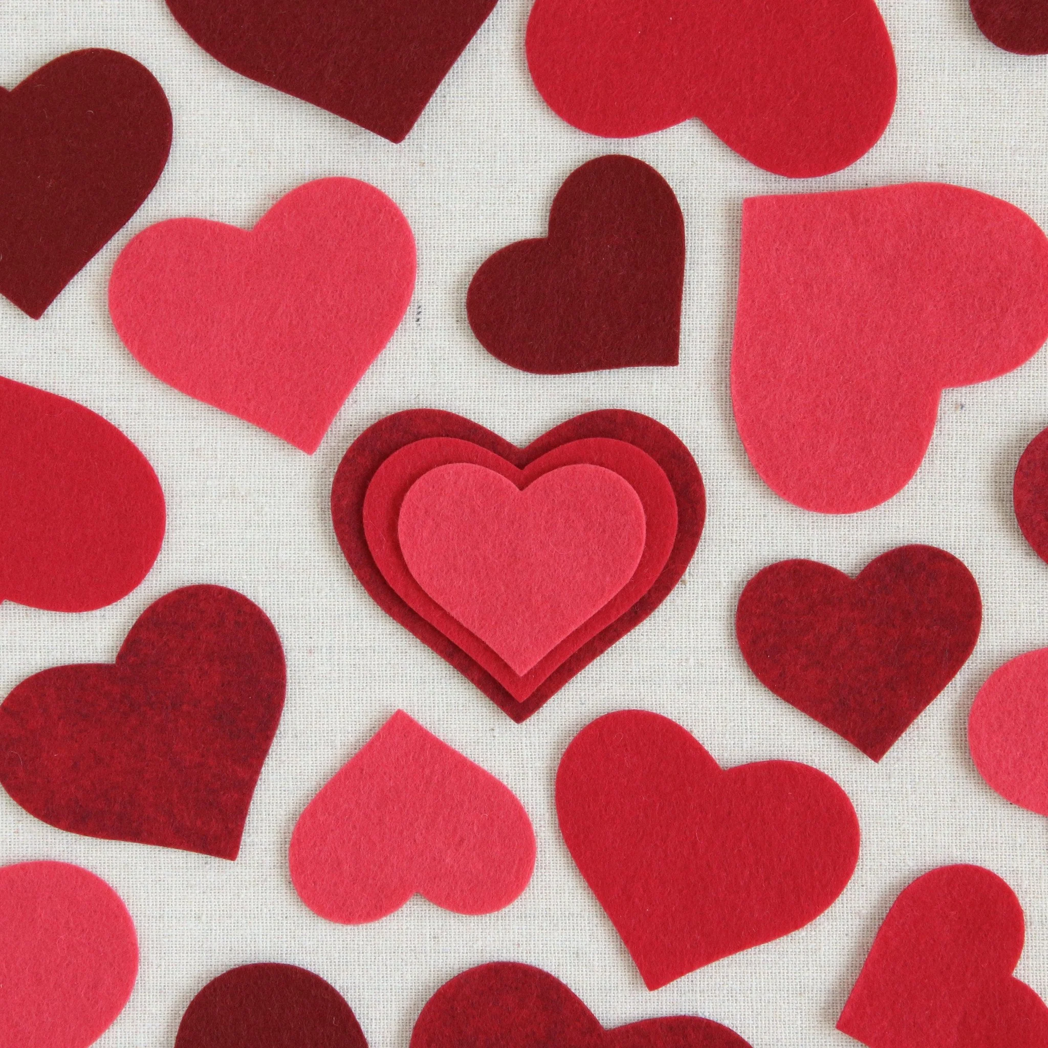 Felt-fetti Hearts, die cut shapes - Image 3