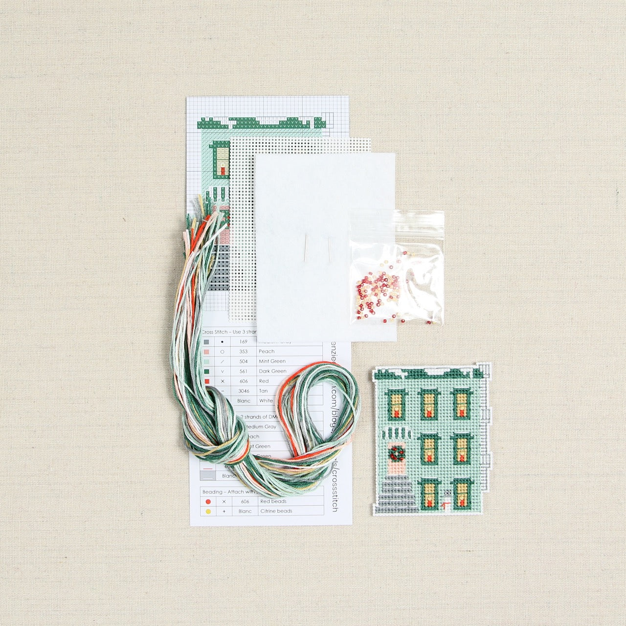 Holiday Homes Townhome Cross Stitch Kit - Image 3