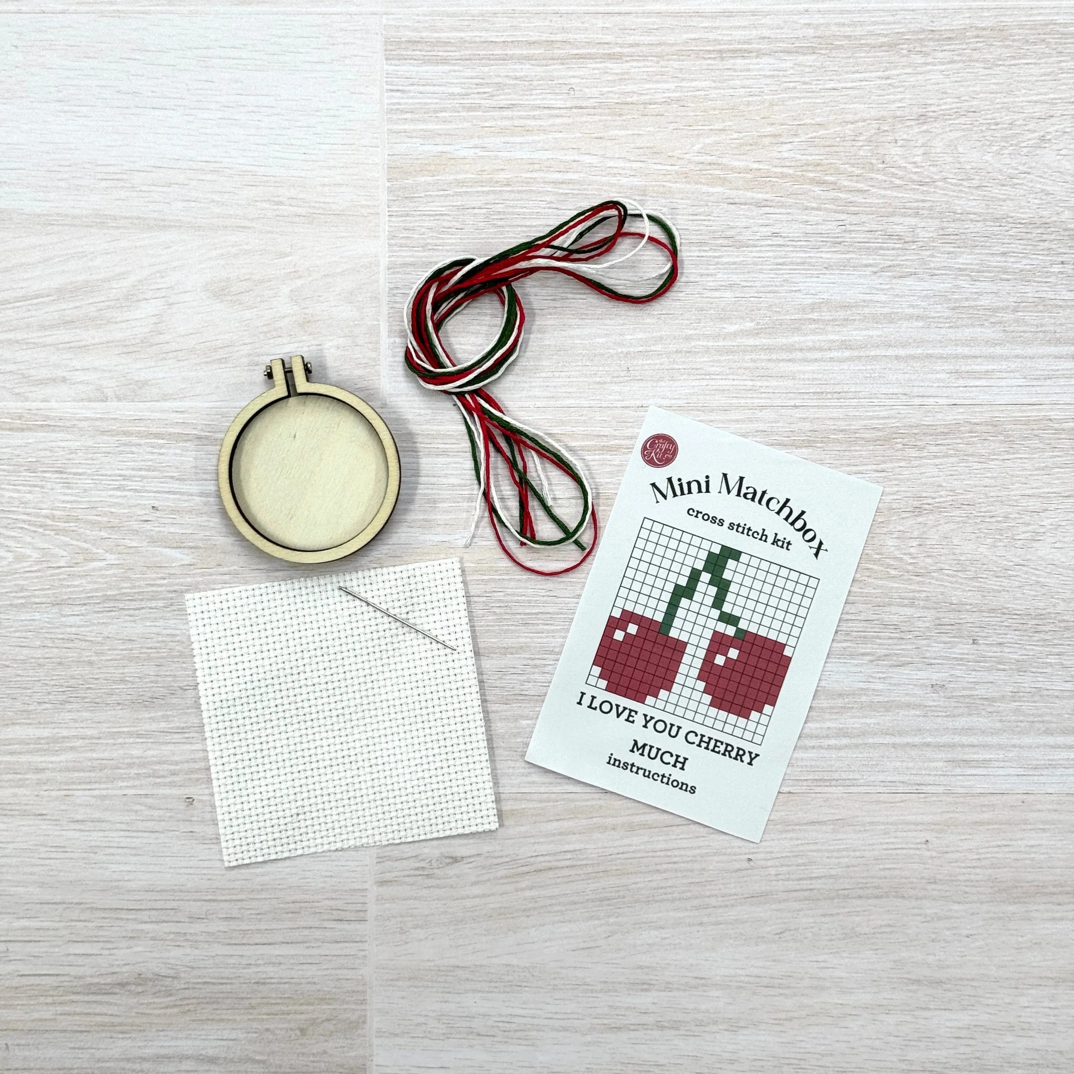 I Love You Cherry Much, Matchbox Cross Stitch Kit - Image 5