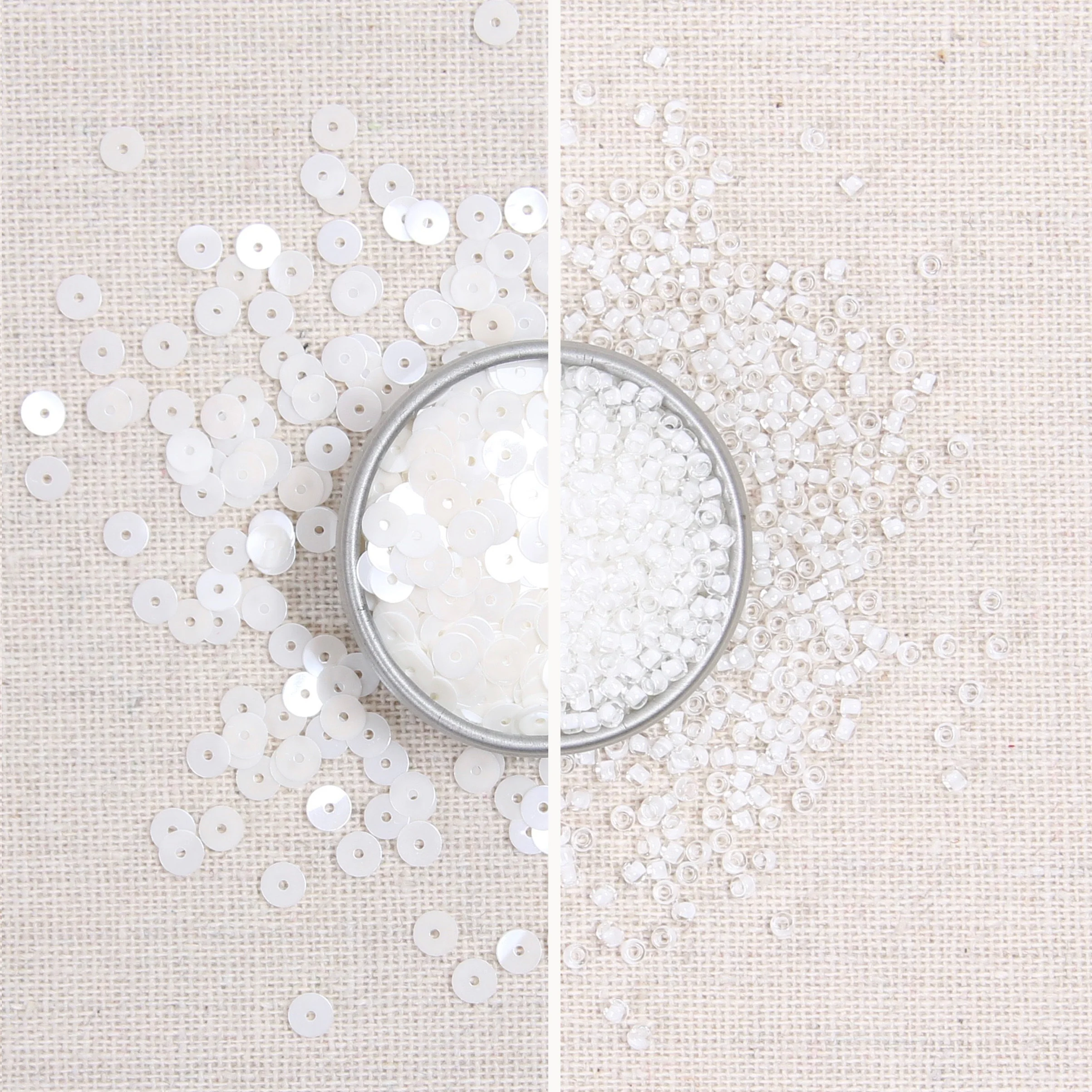Metallic Sequins or Beads: White