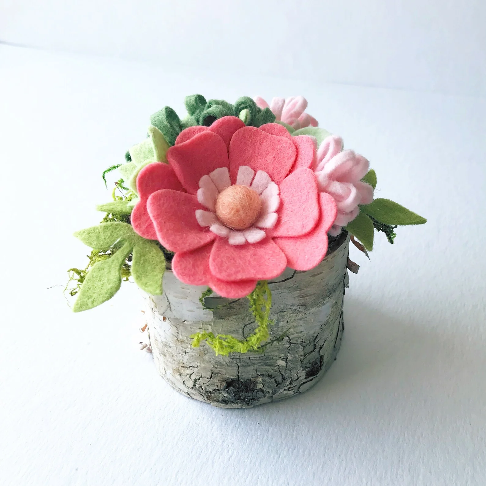 Mini Coral Sage Felt Flower Kit - Image 3
