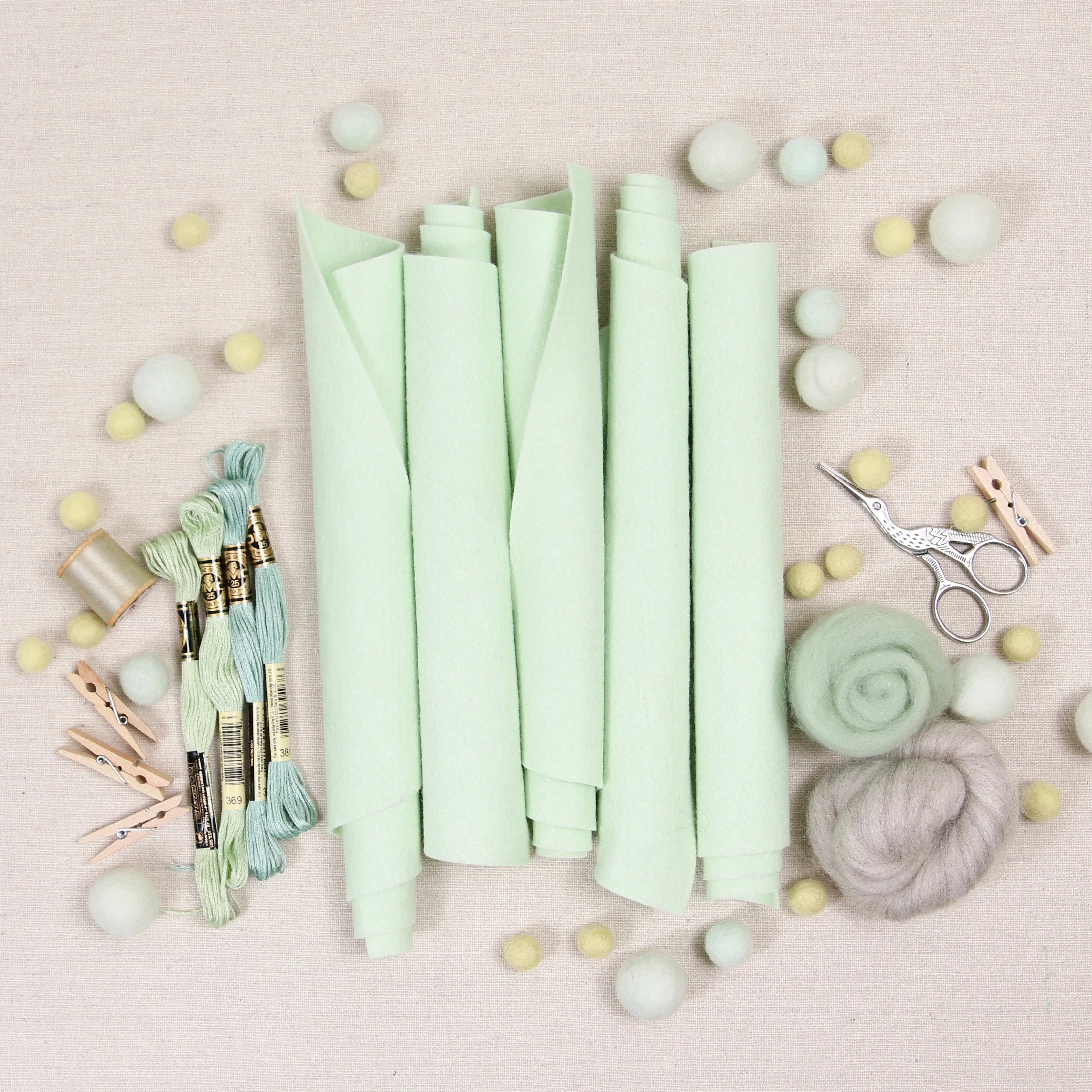 Mint Wool Blend Felt - Image 2