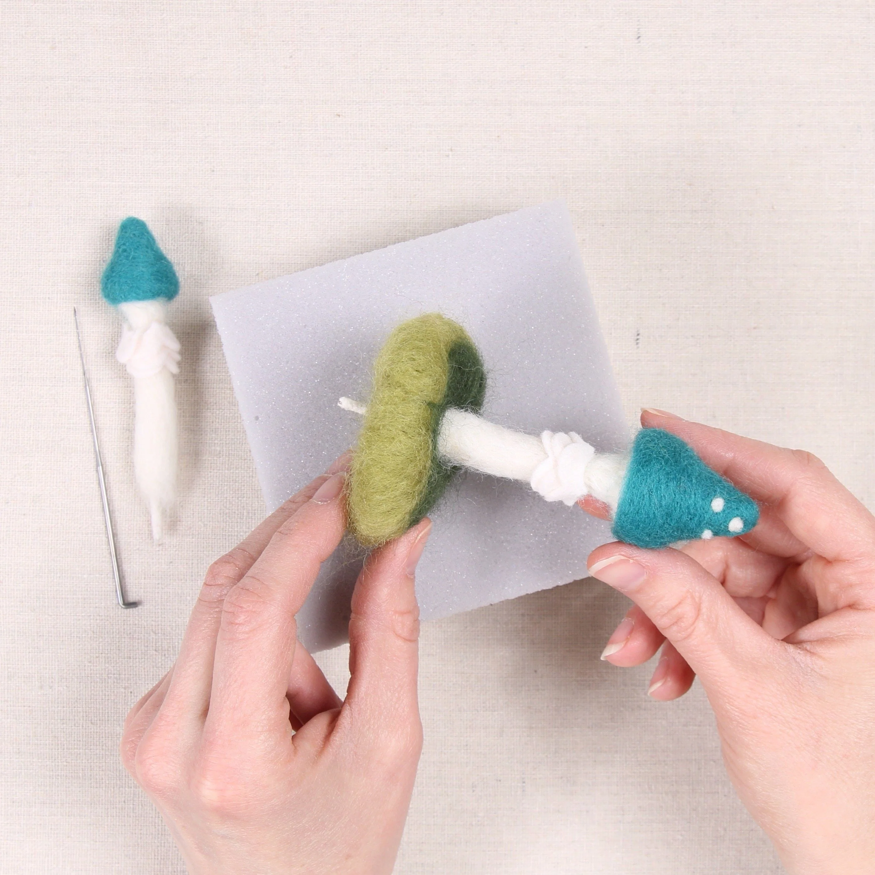 Needle Felting Kit, Blue Roundhead - Image 4