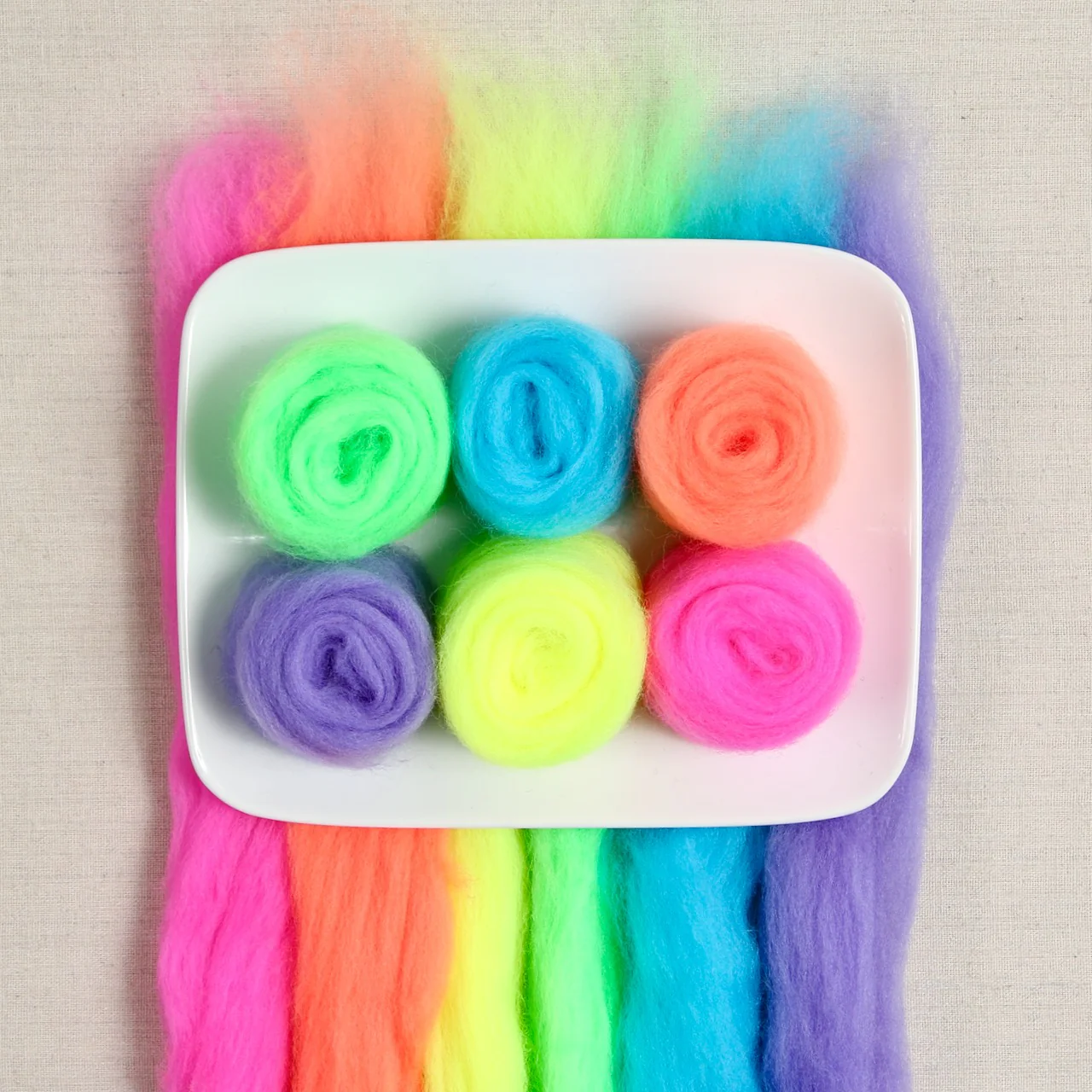 Neon Palette Wool Roving - Image 2