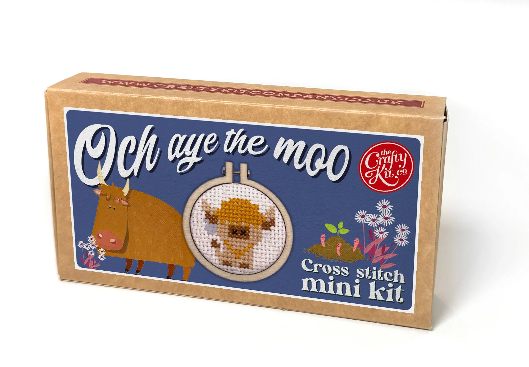 Och Aye the Moo, Matchbox Cross Stitch Kit - Image 4