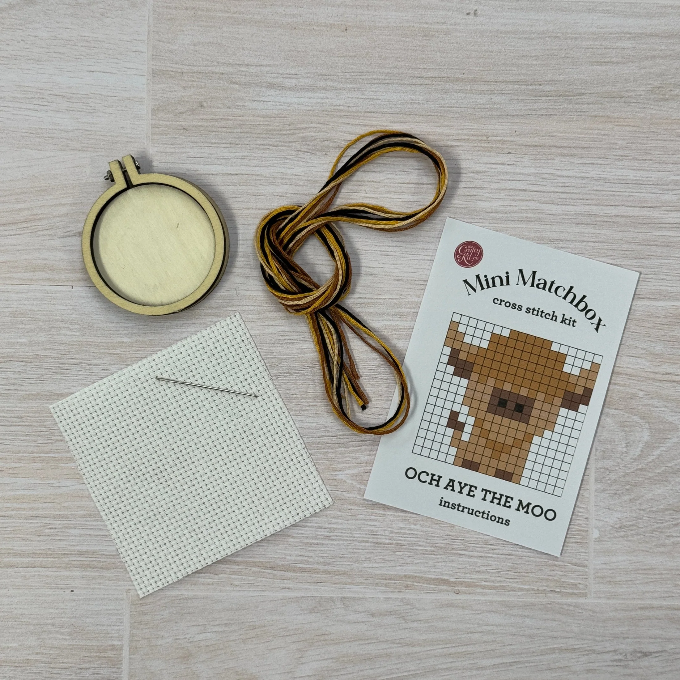 Och Aye the Moo, Matchbox Cross Stitch Kit - Image 5