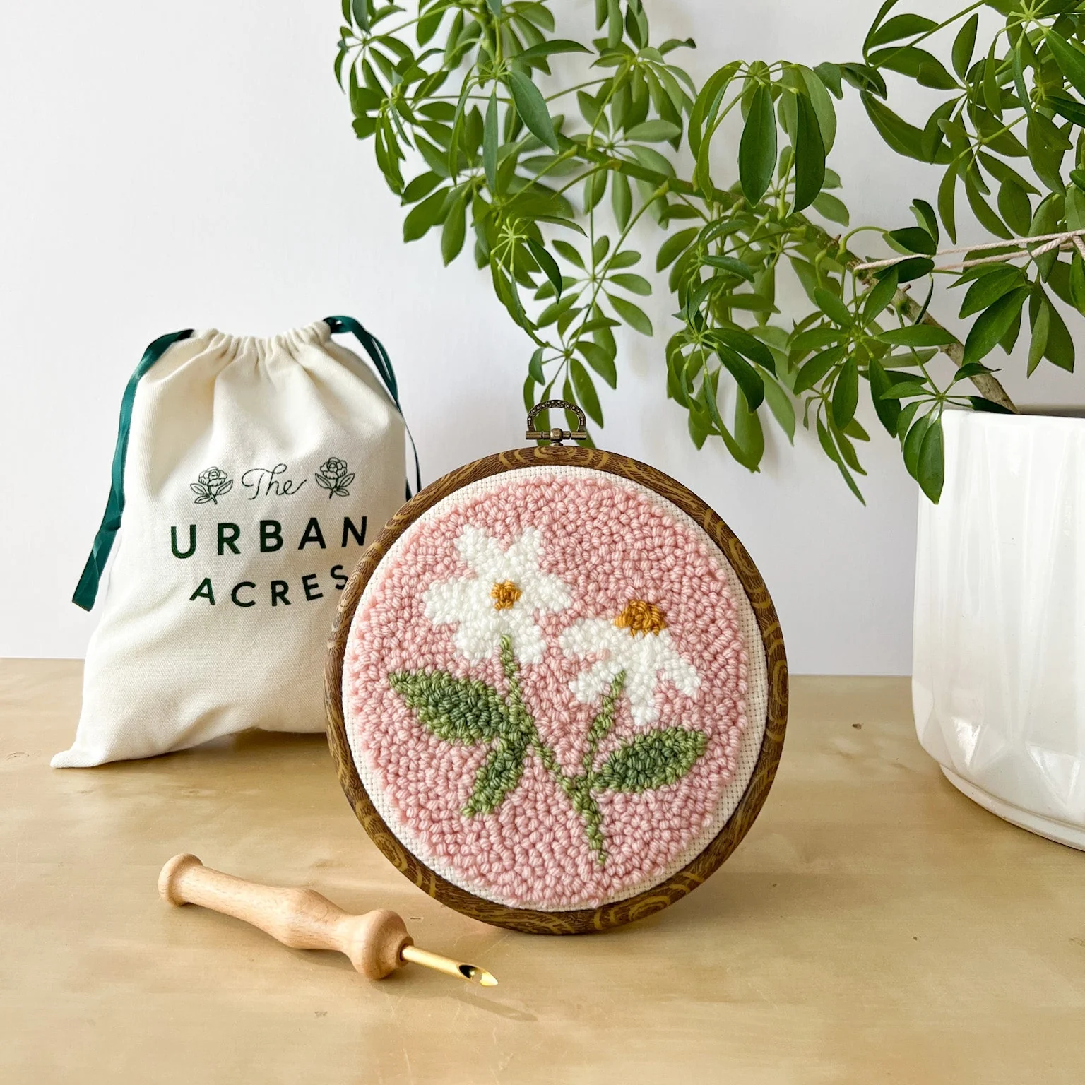 Pink Daisy, Punch Needle Kit - Image 2