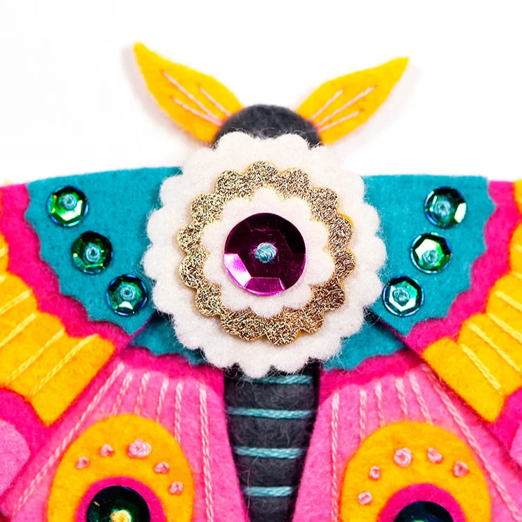 Pink Moth Felt Ornament Kit - Image 3
