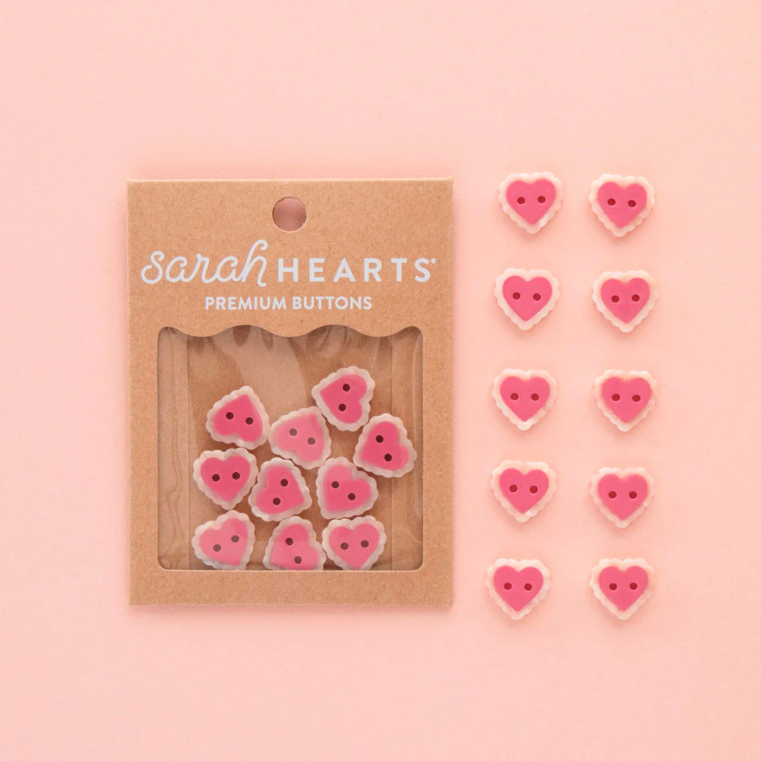 Pink Sweet Heart Buttons - Image 2