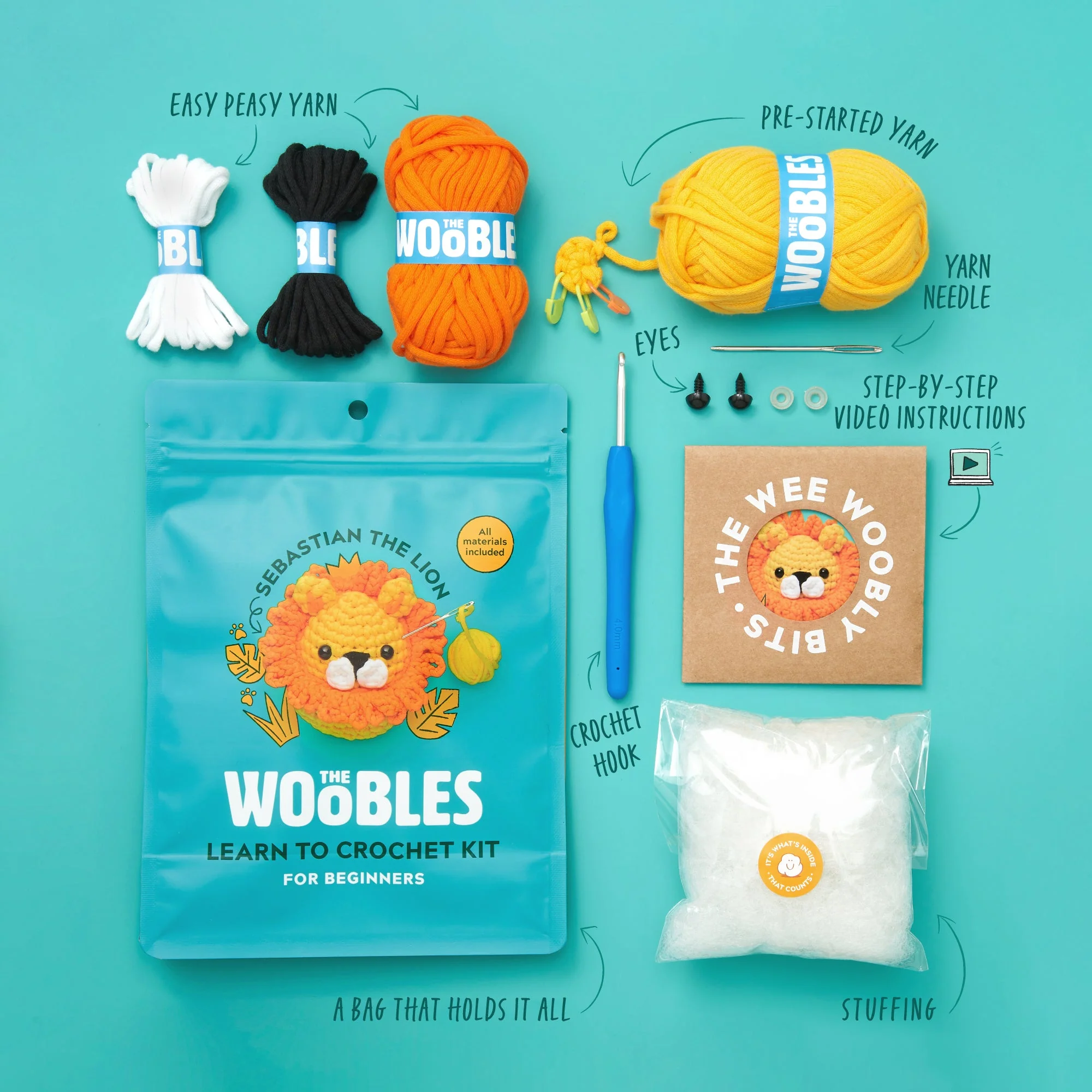Sebastian the Lion, Crochet Kit - Image 2