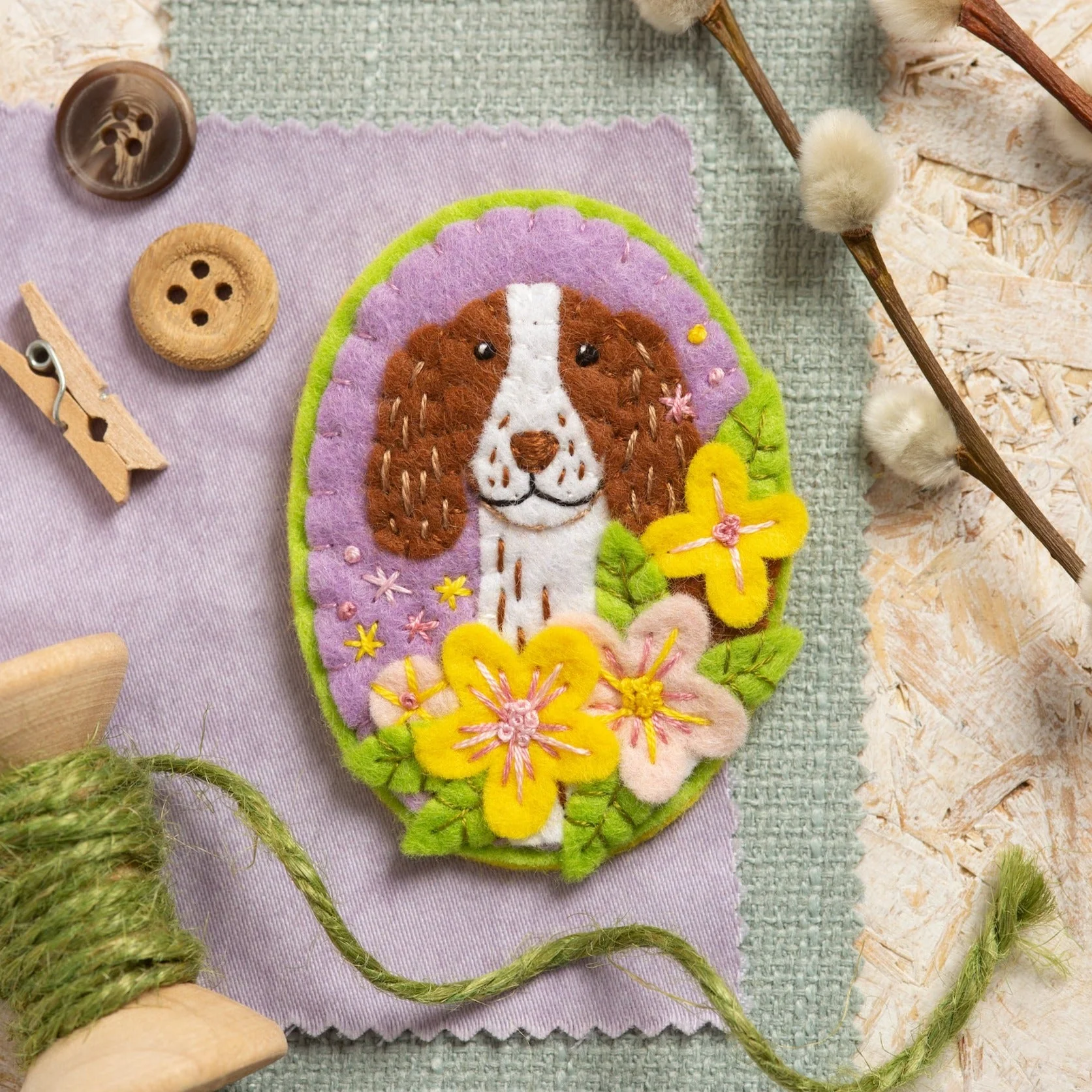 Springer Spaniel Brooch Felt Craft Kit - Image 6