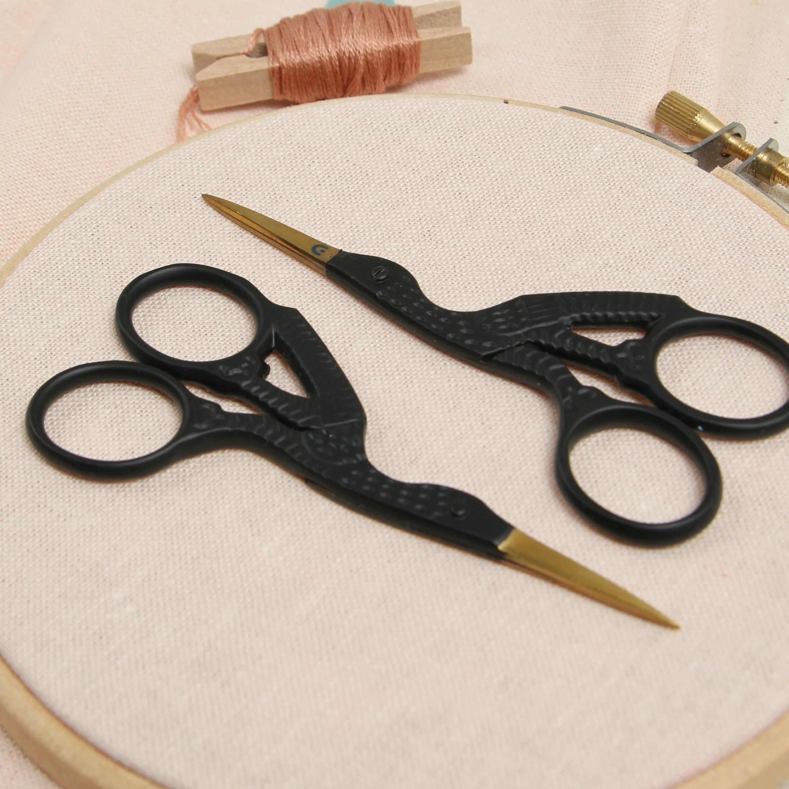 Stork Embroidery Scissors, Matte Black - Image 2