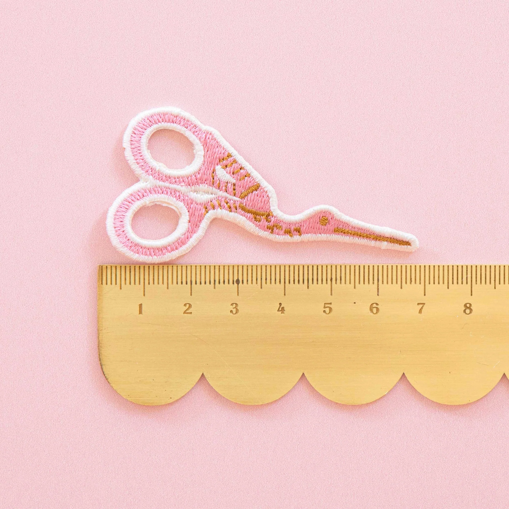 Stork Scissors Iron-On Patch - Image 4