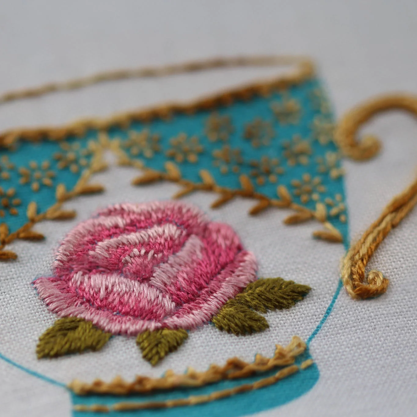 Teacup, Embroidery Stitch Sampler - Image 3