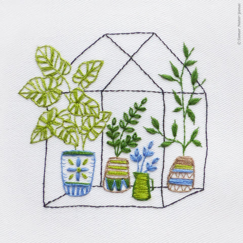 Tiny Greenhouse, 4" Embroidery Kit - Image 2