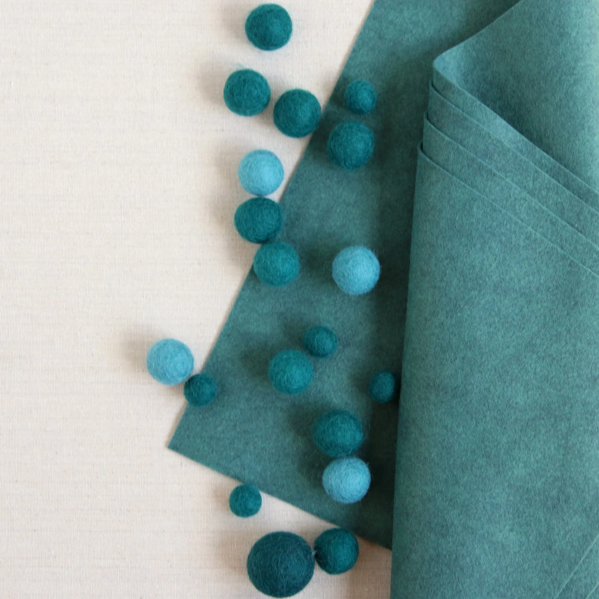 Turquoise Wool Blend Felt - Image 3