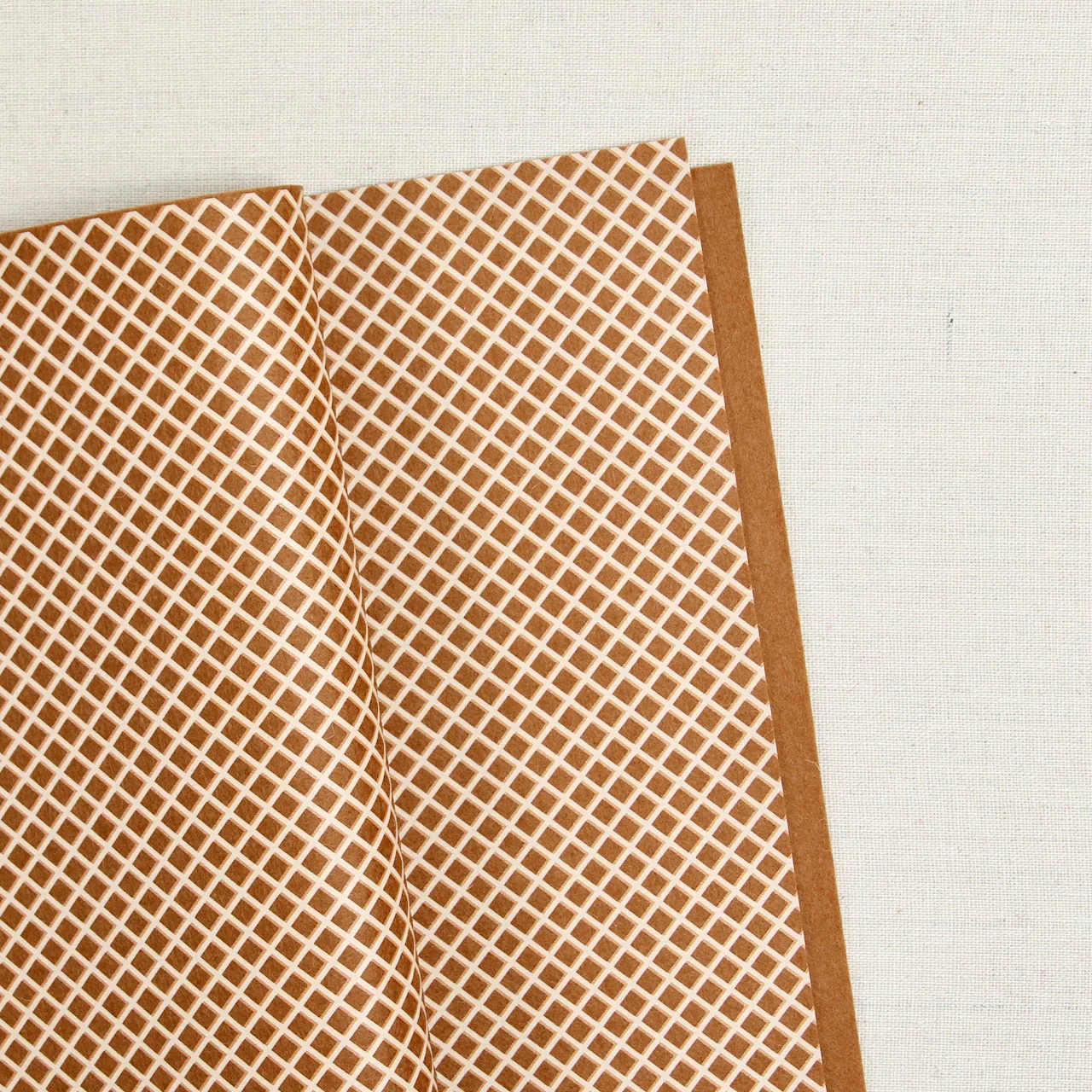 Waffle Cone Printed Felt, Nutmeg