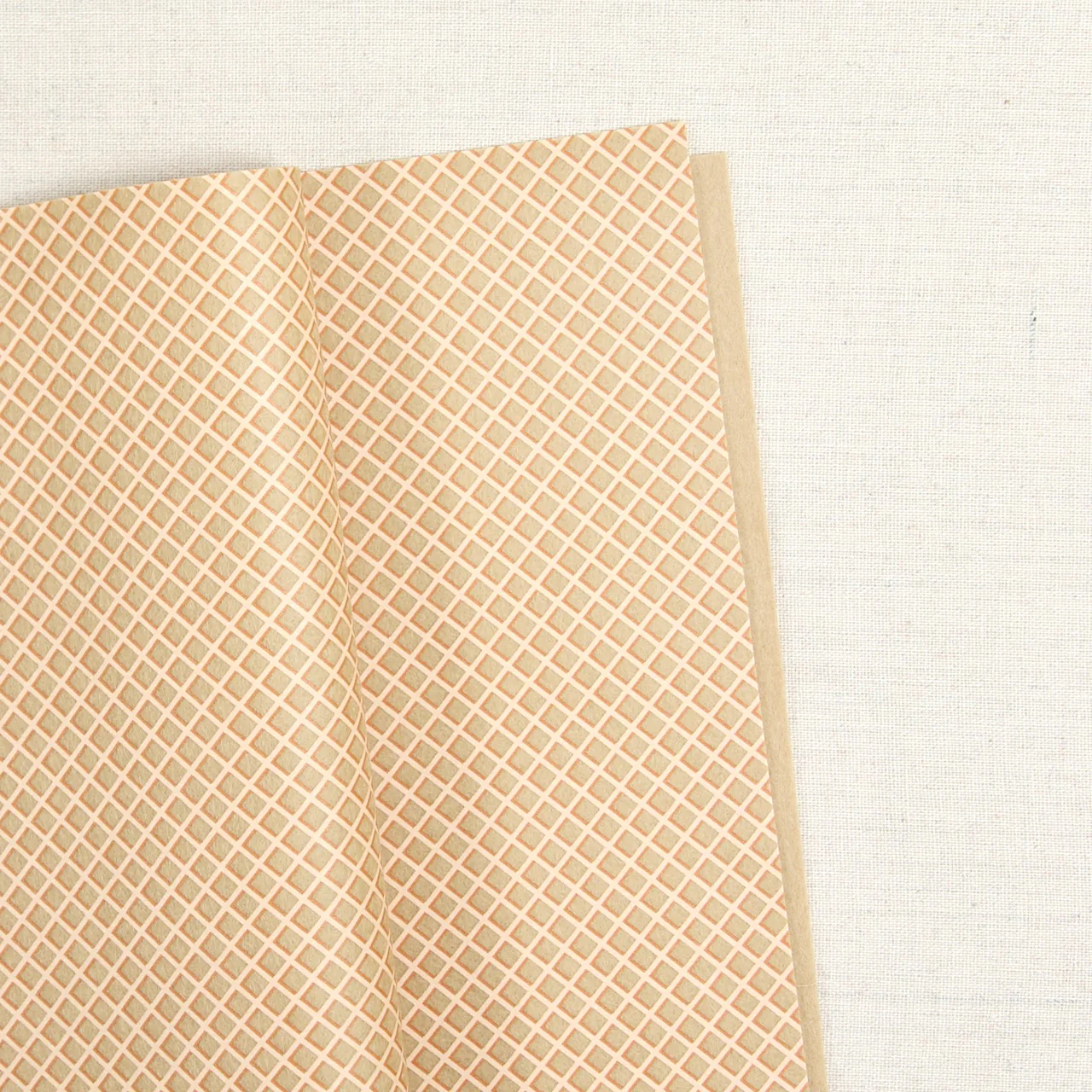 Waffle Cone Printed Felt, Tawny