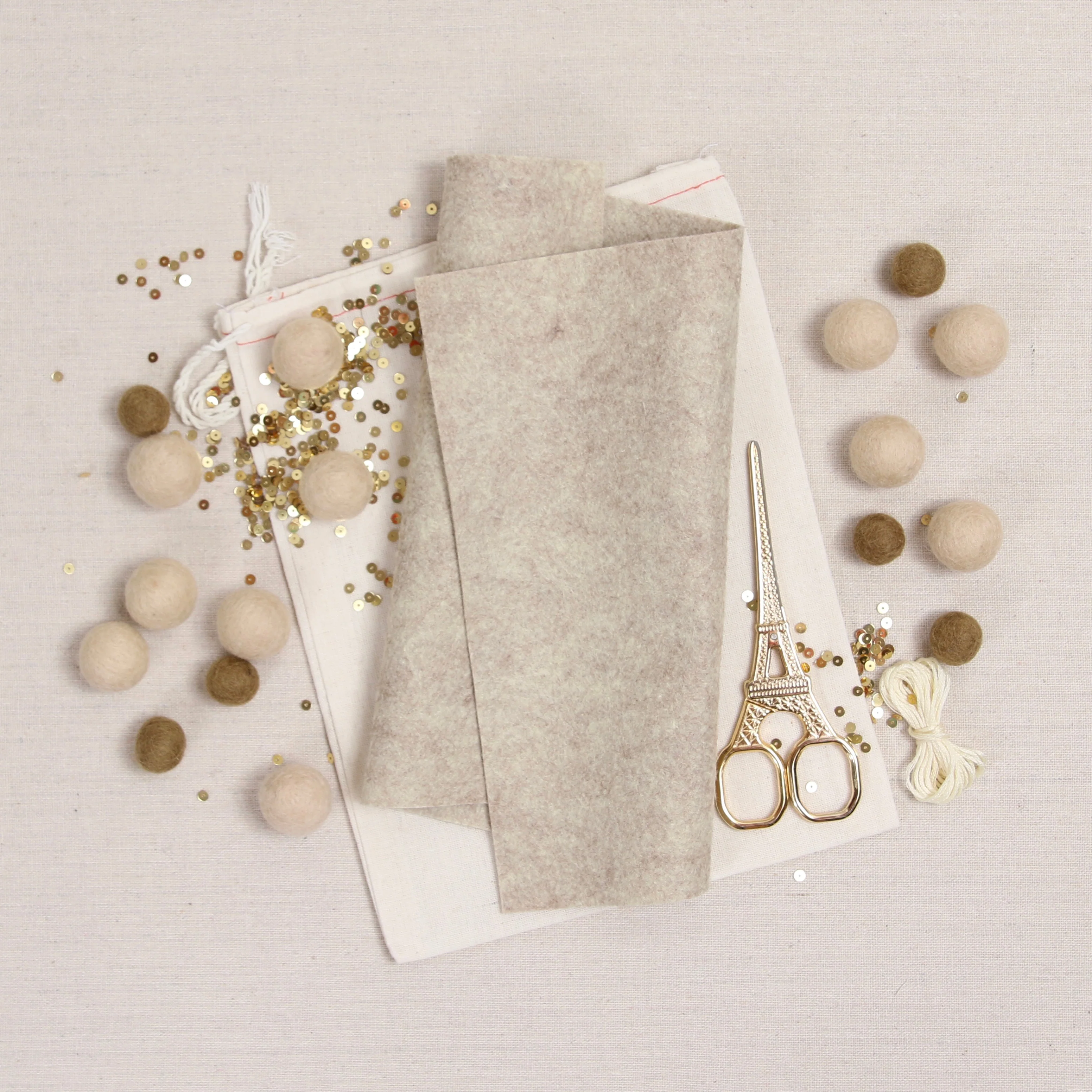 White Truffle Wool Blend Felt - Image 2